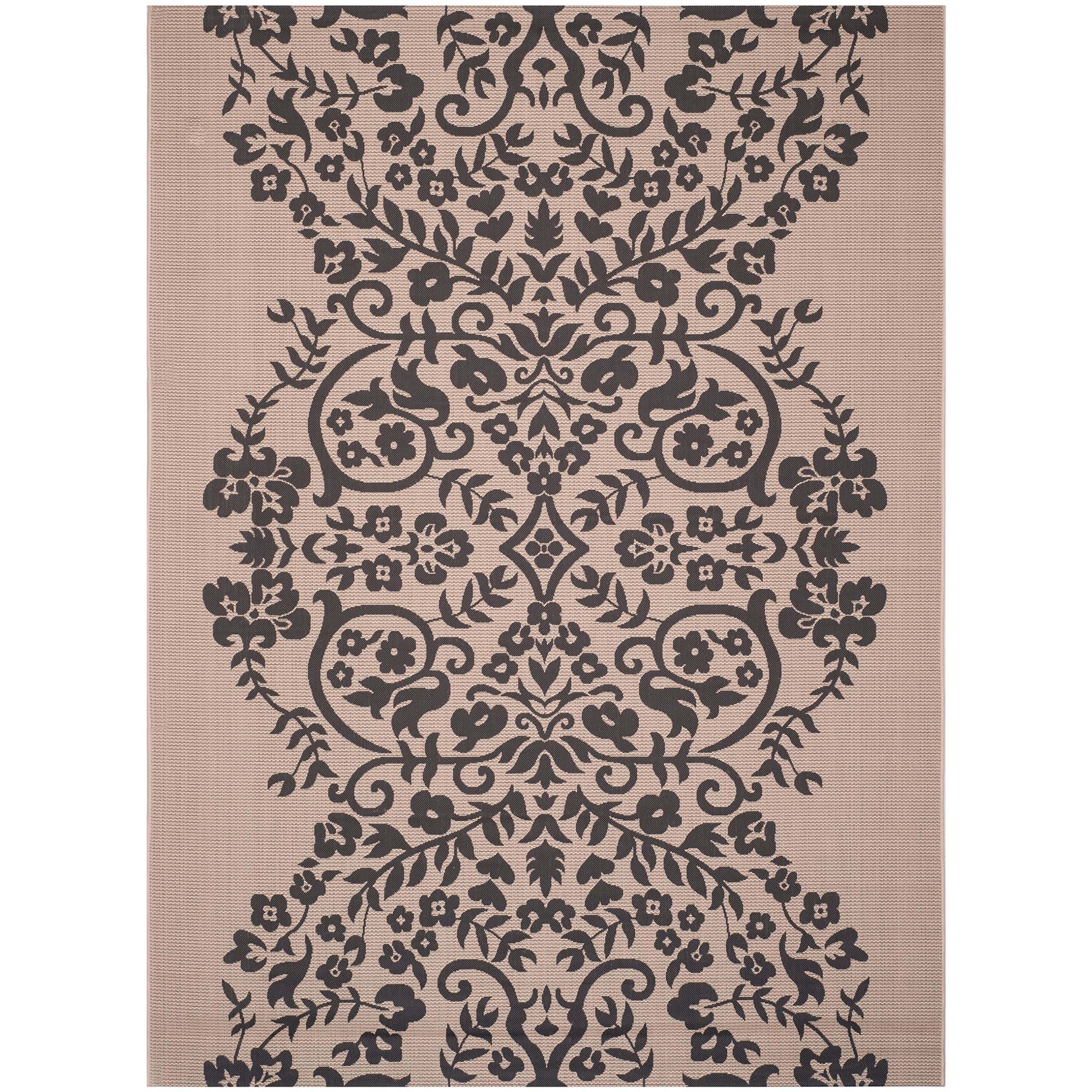 Martha Stewart x Safavieh 8x11.2 Feet Hickory MSR4256 Indoor Outdoor Waterproof Rug - Easy Clean, Stain Resistant for Patio, Backyard, Mudroom, Porch, Deck & High Traffic Areas