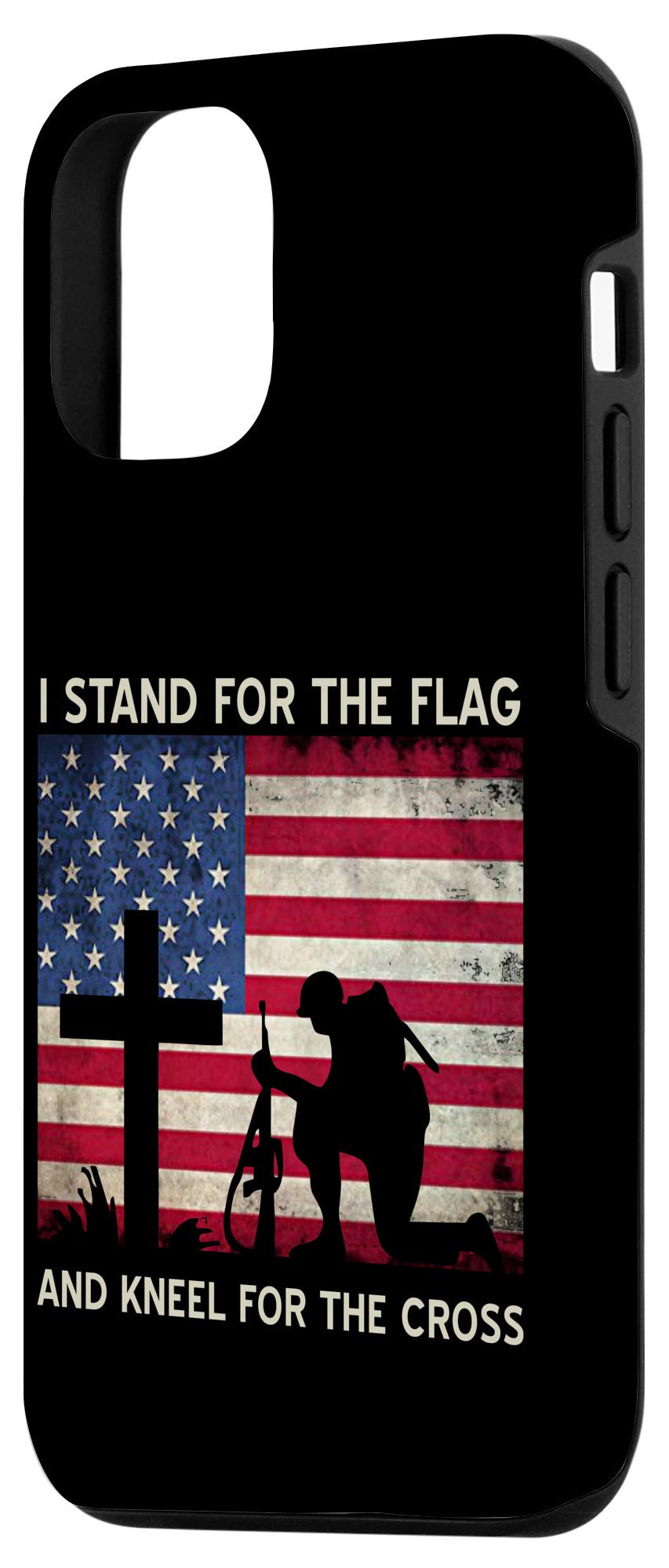 iPhone 12/12 Pro Case - Patriotic American Flag & Cross Design - Perfect for Veterans Day, Memorial Day & Patriotic Gifting
