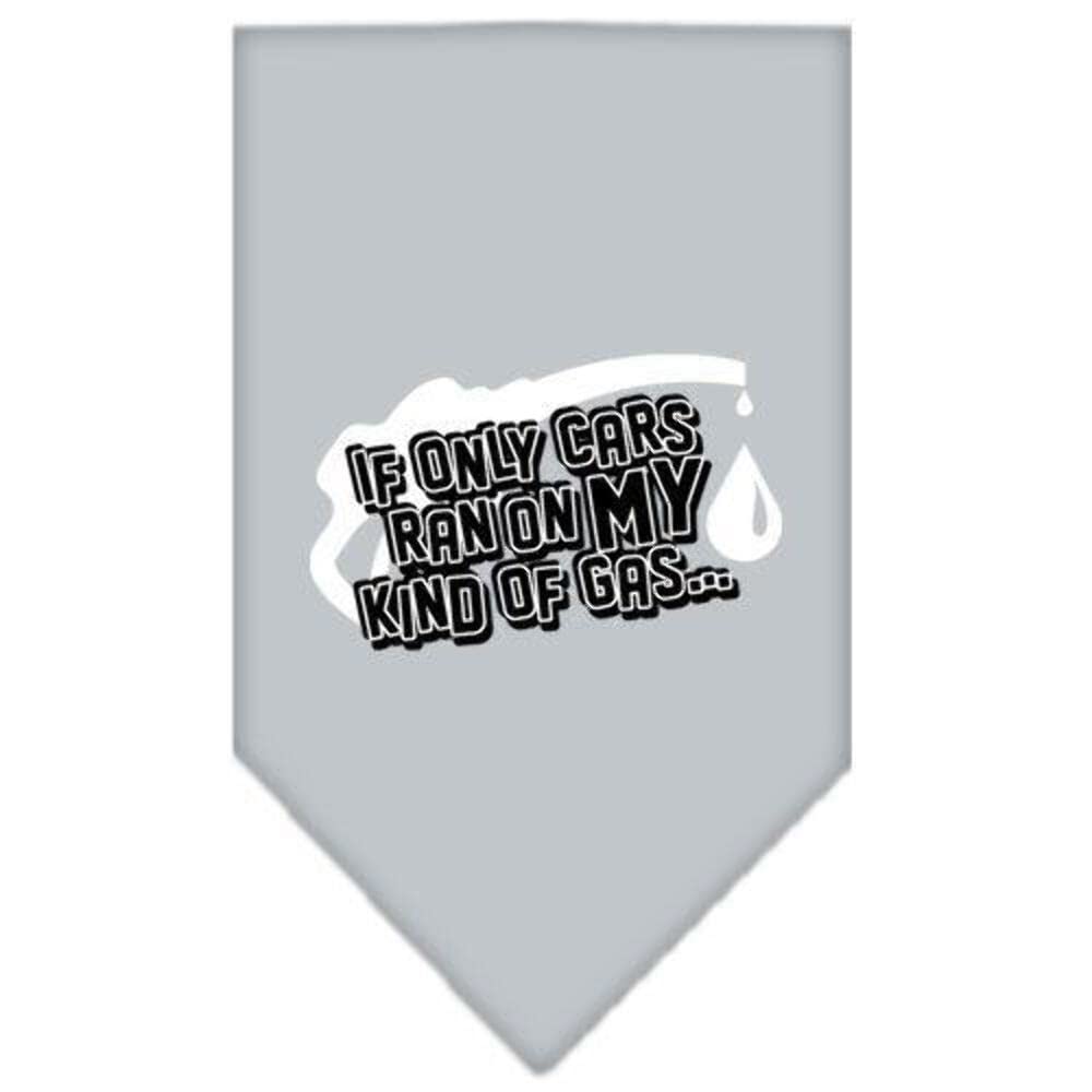 Funny Dog Bandana - 'If Only Cars Ran On My Kind Of Gas' Screen Printed Pet Bandana - Black Large Size for Medium Dogs - Perfect for Walks, Pet Parties & Photo Shoots