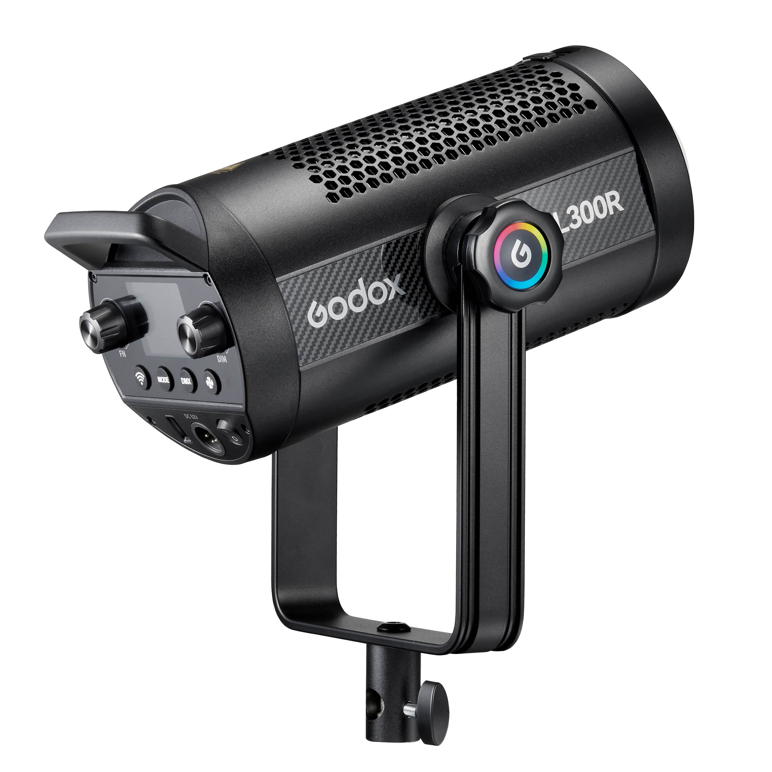 Godox SL300R RGBWW LED Studio Light with 120cm Umbrella Softbox & 8 Optical Fresnel Lens - Professional Photography Lighting for YouTube, TikTok, and Portrait Studio Shoots
