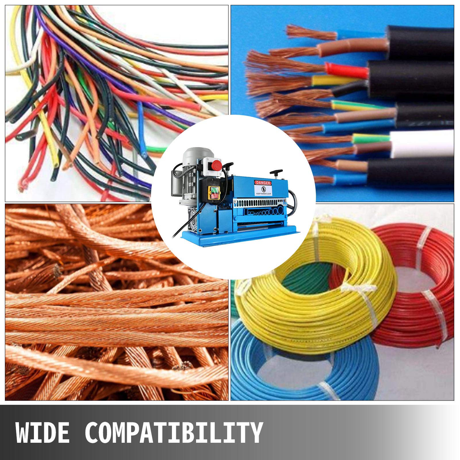 VEVOR Automatic Wire Stripping Machine 0.06-1.5 Inch | 11 Channels 10 Blades Industrial Wire Stripper Tool with Manual Hand Crank | Copper Wire Recycling, Scrap Metal Processing, Electrical Work & DIY Projects