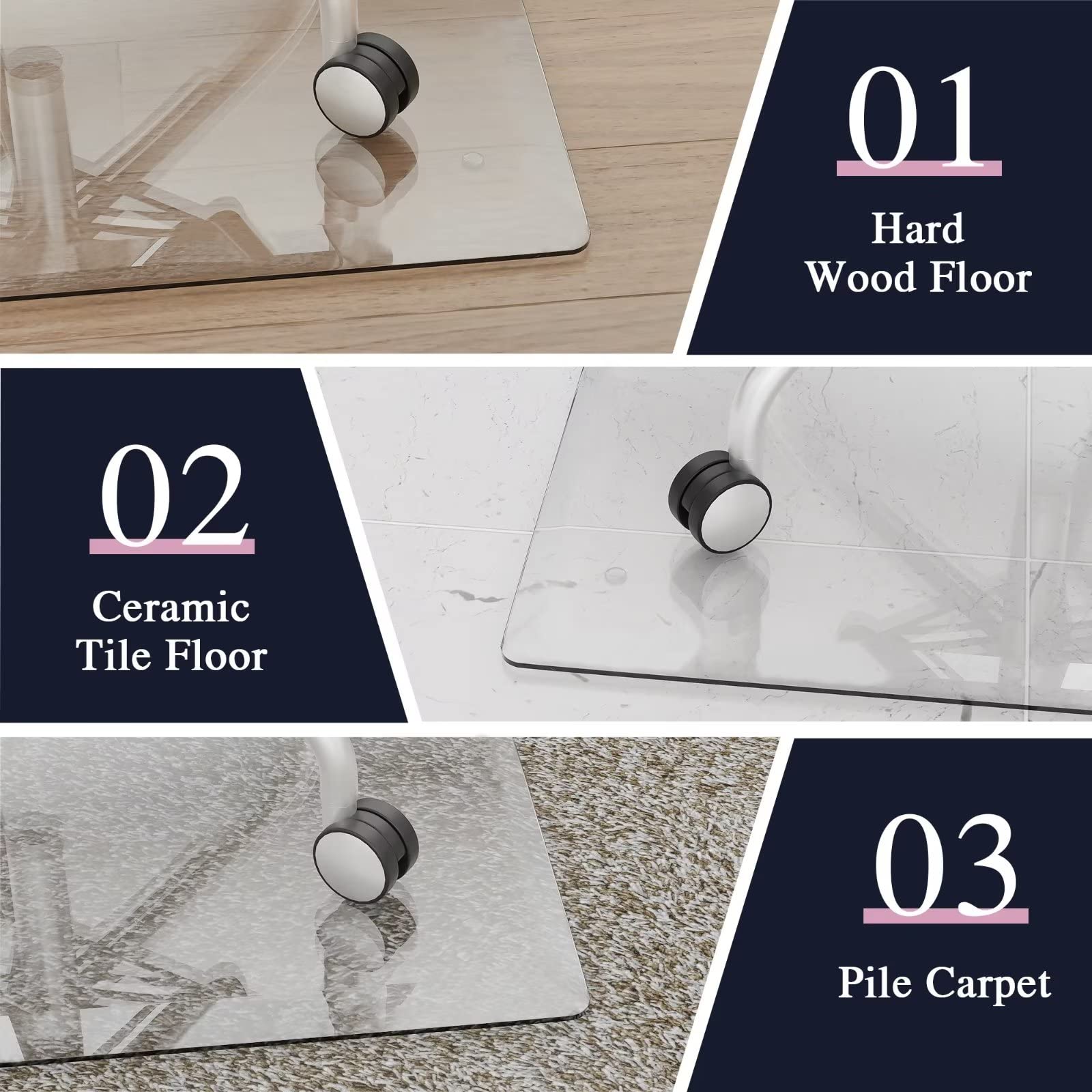 Tempered Glass Chair Mat for Carpet - 36