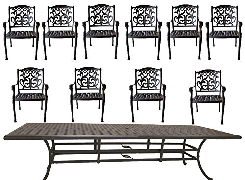 11-Piece Outdoor Dining Set with Flamingo Chairs & 46