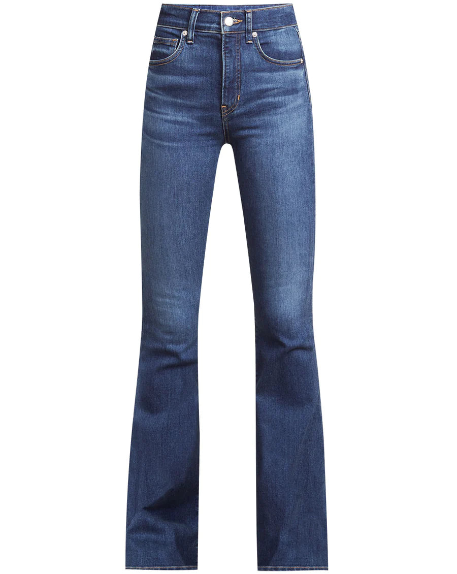 Beverly Skinny Flare Jeans for Women - High Waist Bright Blue Denim Pants | Casual & Retro Style for Everyday Wear & Night Out