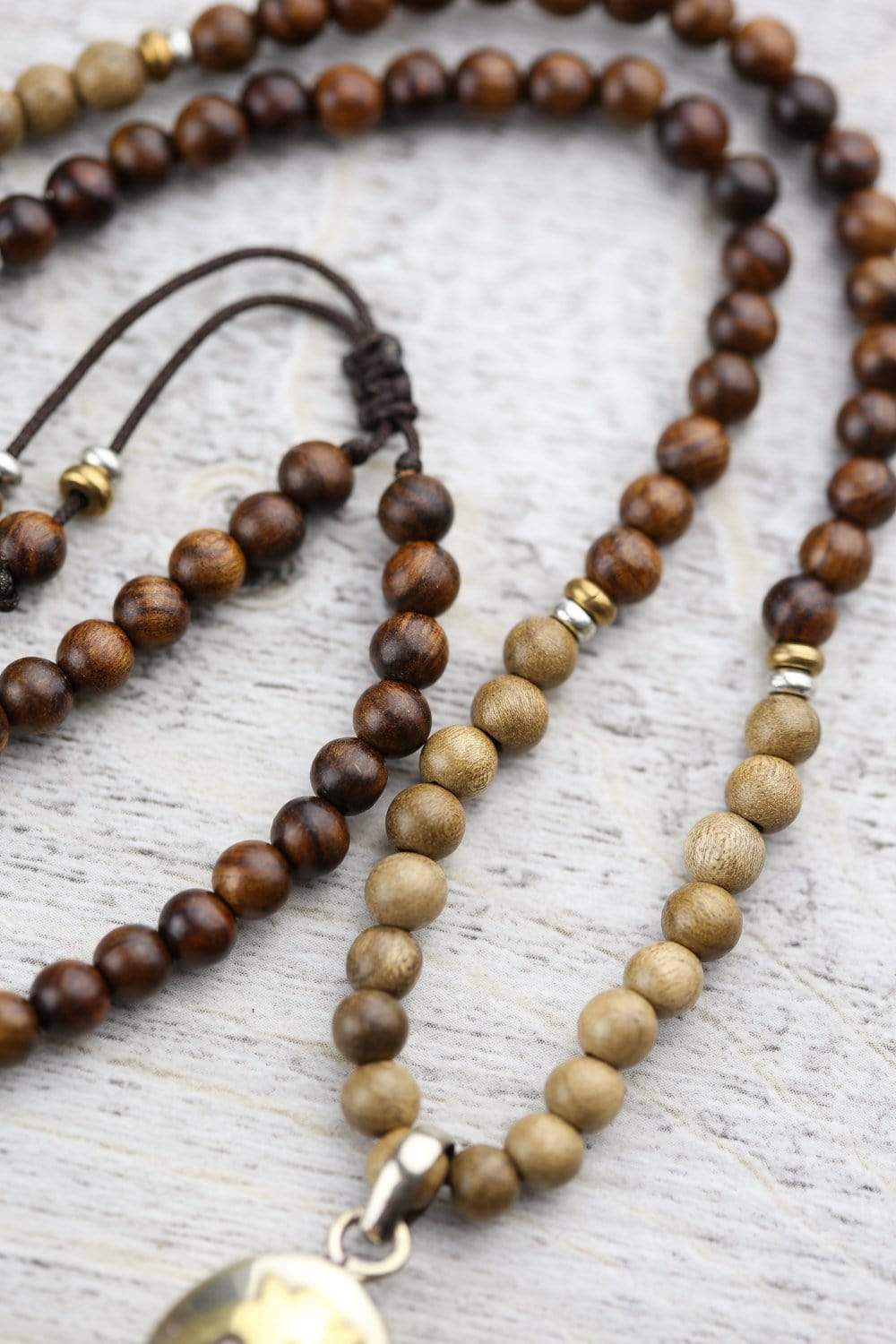 108 Beads Grounding Wood Om Mani Padme Hum Mala Prayer Beads - Meditation, Yoga & Spiritual Healing Accessories for Stress Relief & Mindfulness Practice