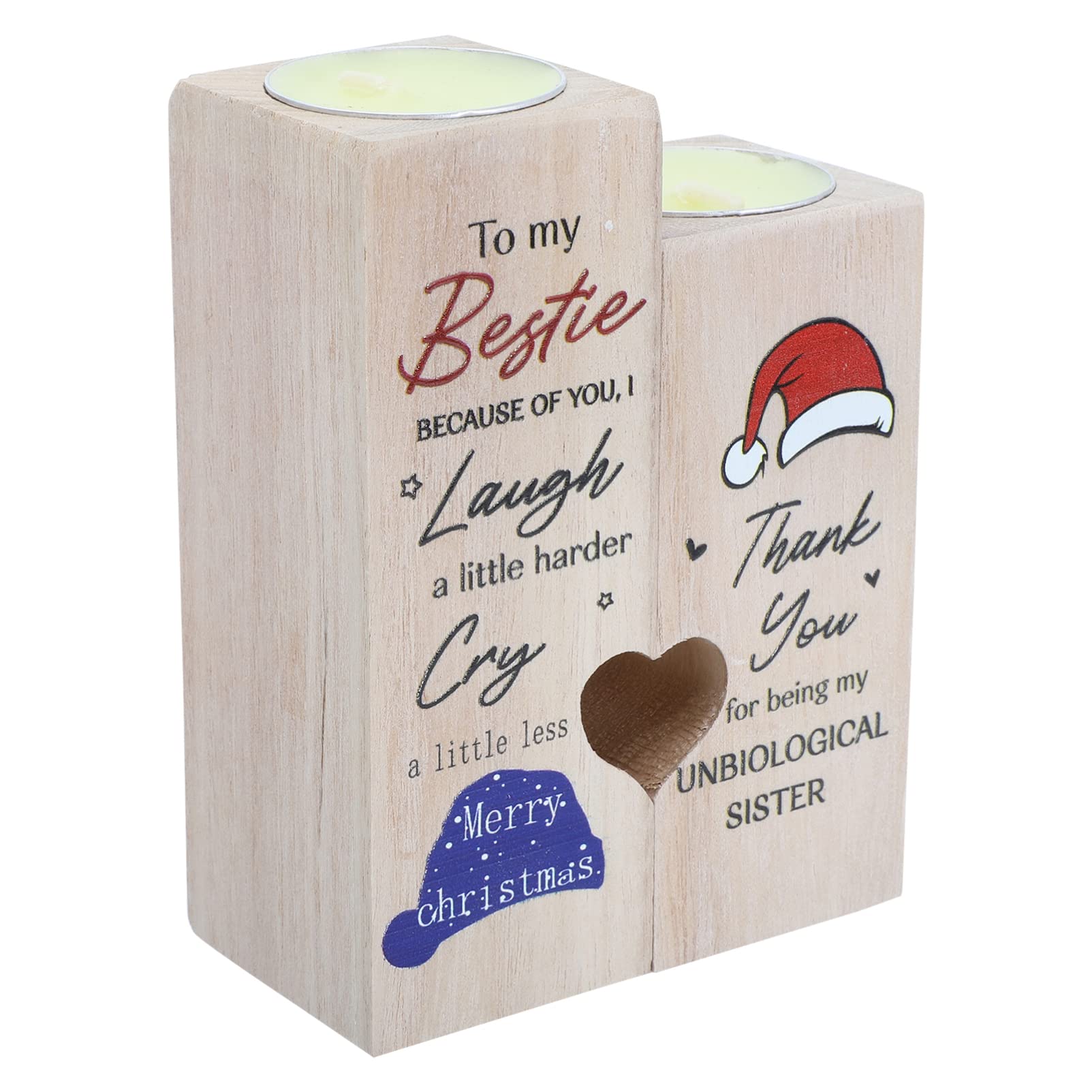 Heart-Shaped Wooden Tea Light Candle Holders - Christmas Tree Candle Stand for Xmas Party, Valentine's Day, and Home Table Decoration - Romantic Holiday Gift for Couples & Festive Ambiance Lighting