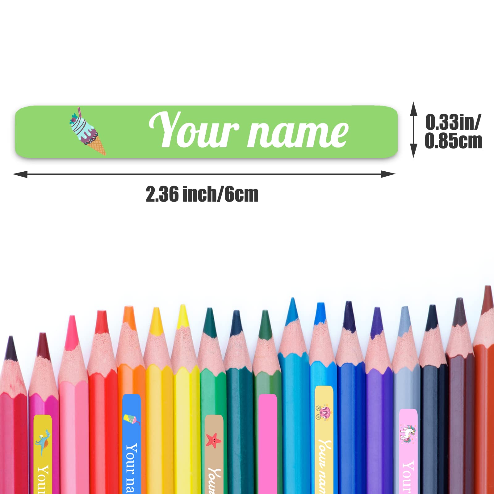 100PCS Personalized Name Labels for Kids - Custom Text Waterproof Stickers for School Supplies, Notebooks, Pencils & Bottles | Cute Designs for Daycare, Camp & Organization