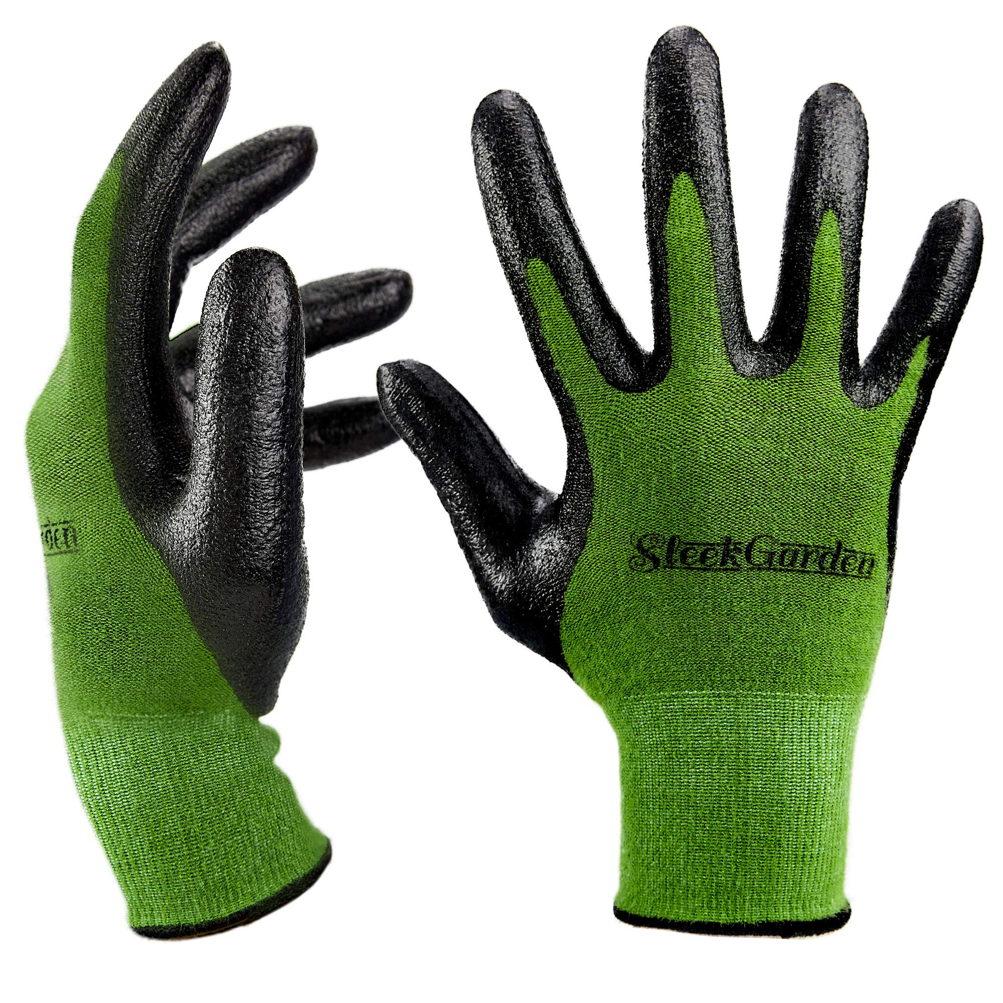 Bamboo Gardening Gloves with Ultra Grip & Nitrile Coating - Cut Resistant Work Gloves for Gardening, Fishing, Clamming, Restoration - Thin Safety Gloves (Small) - Perfect for Outdoor Activities, Yard Work & Hand Protection