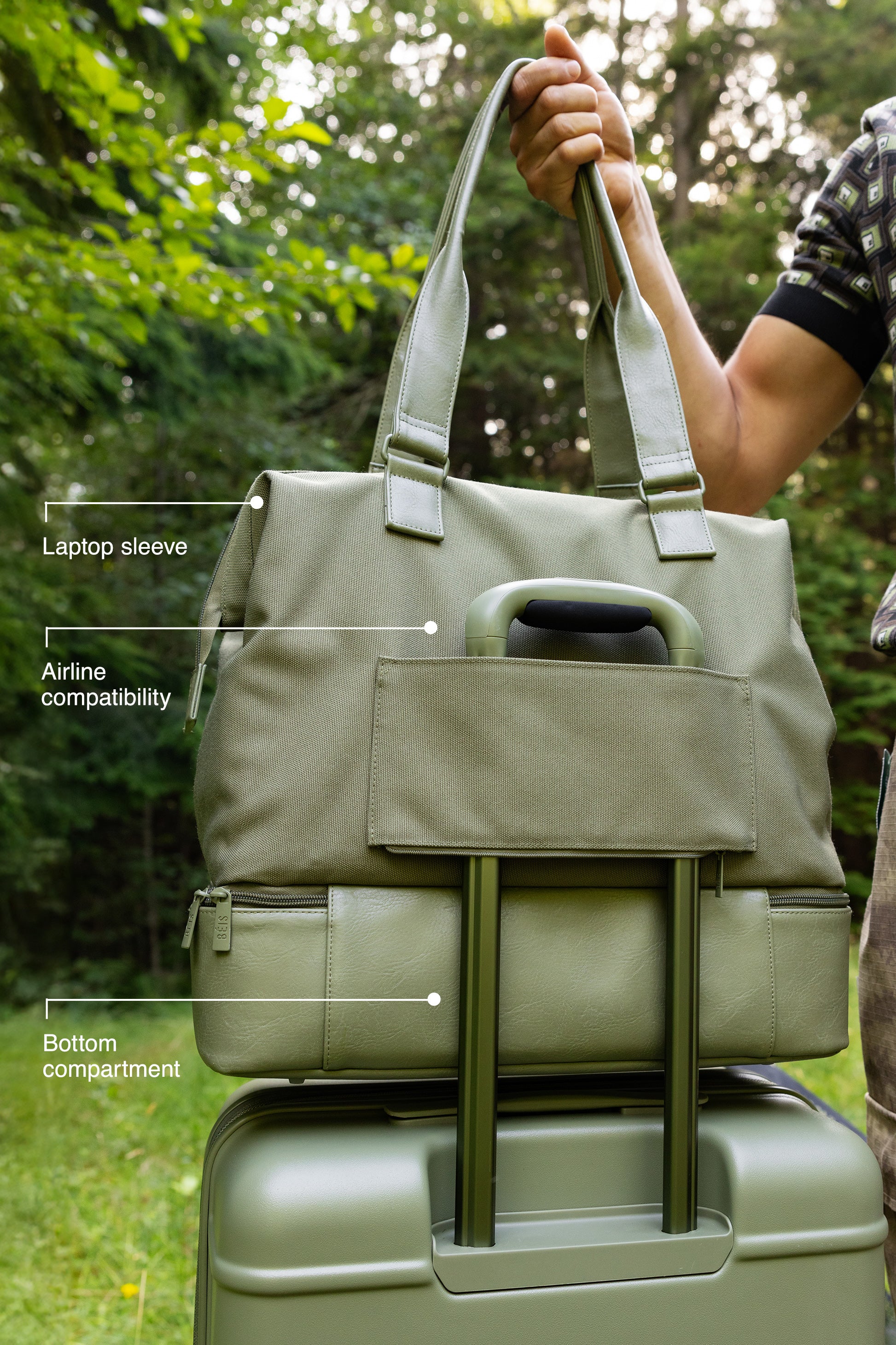 Mini Weekender Bag in Olive Green - Perfect for Travel, Gym & Weekend Getaways | Lightweight & Durable Carry-On Tote