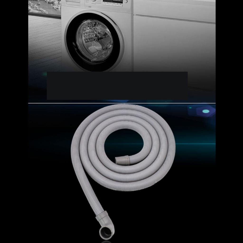 Heavy-Duty Washing Machine Drain Hose with Elbow Connector - 2.5m Flexible Discharge Pipe for Laundry Room & RV Use