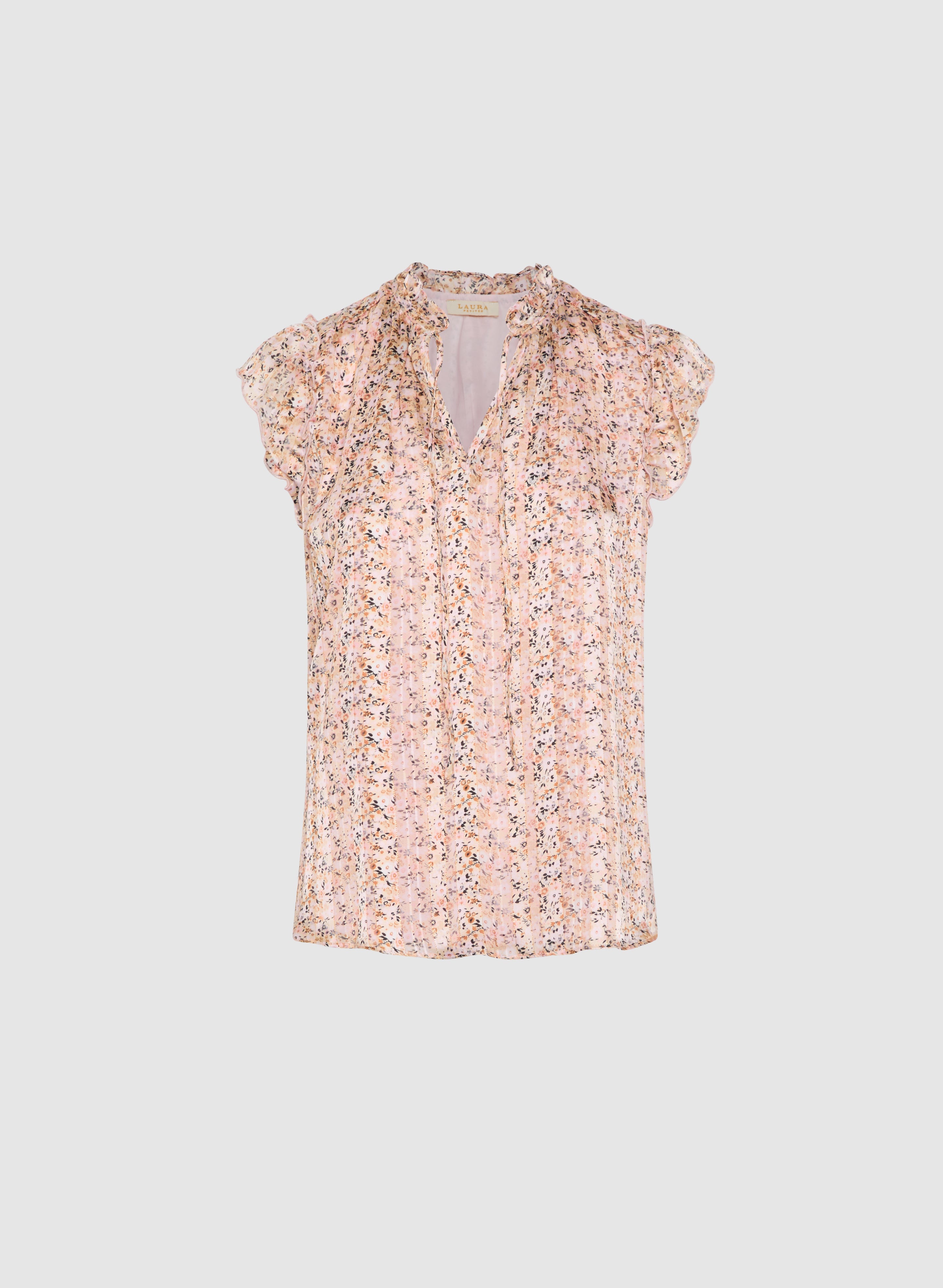Floral Print Flutter Sleeve Blouse for Women - Elegant Boho Chic Top for Spring Summer, Perfect for Date Night & Office Wear