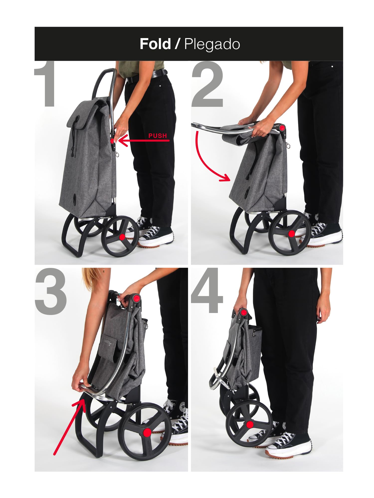 Foldable Grocery Cart with Wheels - Durable & Portable for Shopping