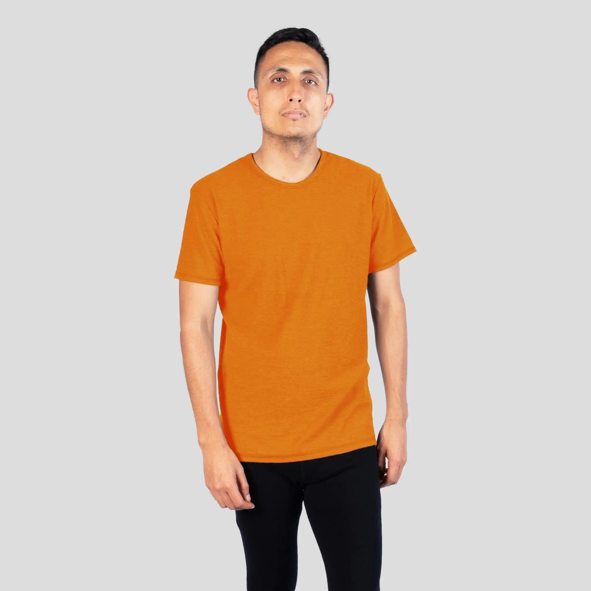 Men's Alpaca Wool Hiking T-Shirt - 160 Ultralight Relaxed Fit for Outdoor Adventures & Travel