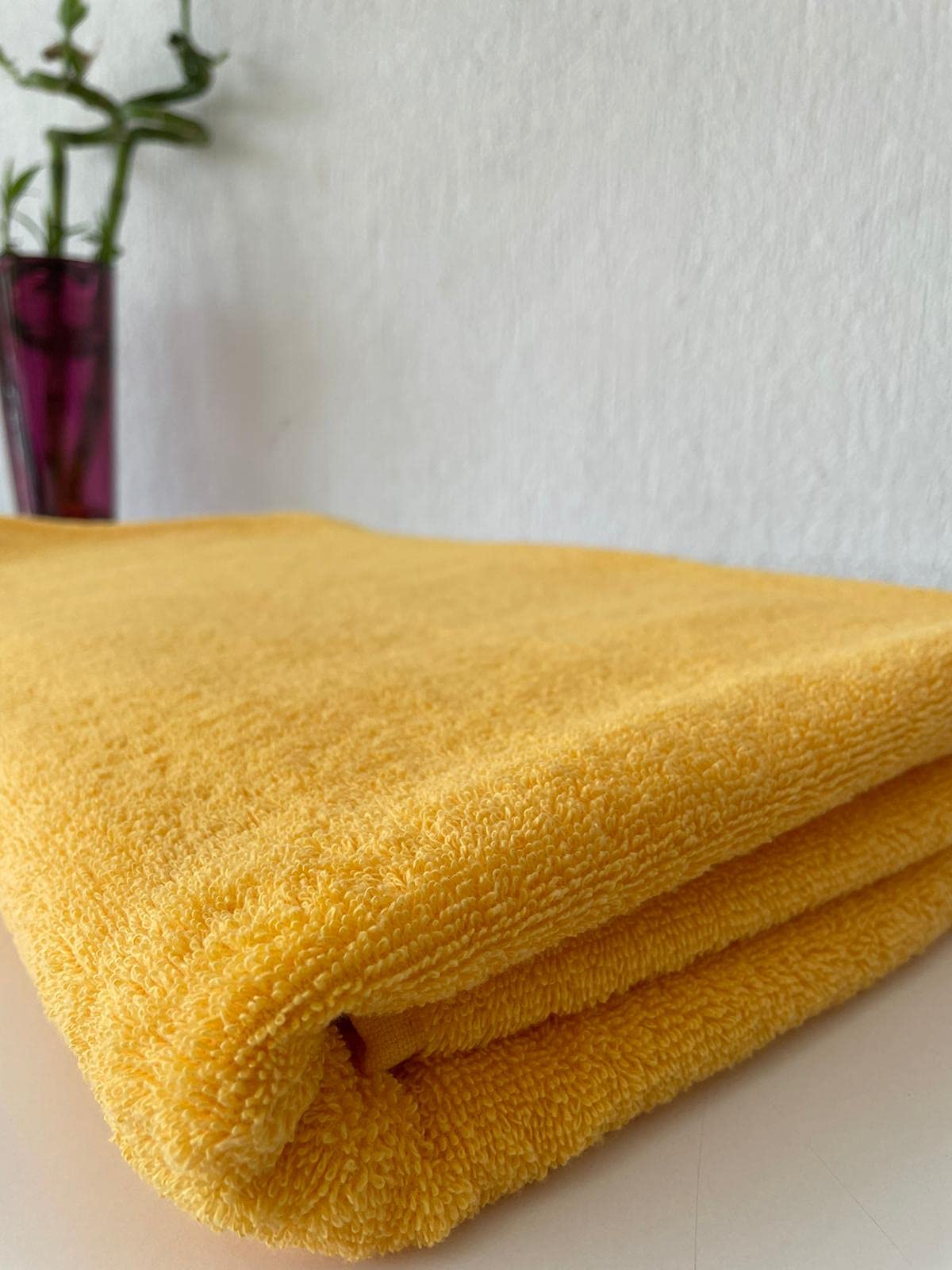 Premium Extra Large Bath Towels Set of 4 - 100% Turkish Cotton 40x80 Inch Oversized Bath Sheets, Ultra Soft & Highly Absorbent (Pumpkin Yellow, 1000g Heavy Weight) - Perfect for Spa, Beach, Gym & Luxury Bathroom Use