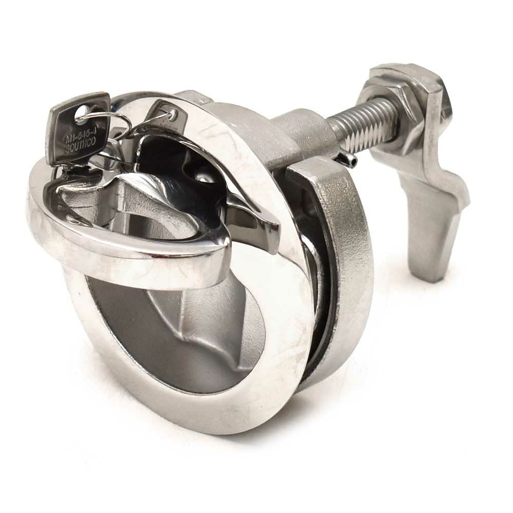 Southco 2349892 Stainless Steel Boat Locking Compression Latch - Flush Mount Design for Marine & RV Applications | Secure Cabinet & Hatch Locking Solution