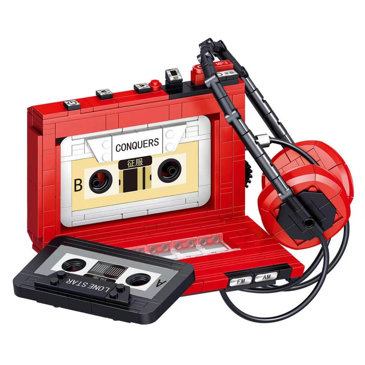 ZHEGAO 00989 Retro Classic Tape Recorder Mini Brick Building Set - 457pcs Creative Construction Toy for Kids & Adults - Perfect for DIY Projects, Collectibles & Home Decor