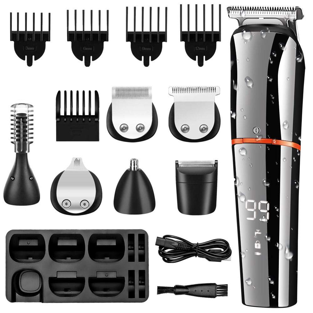 Professional Hair Clippers for Men - 6-in-1 Hair Trimmer Kit with Body Groomer, Razor Shaver, Nose & Beard Trimmer | Perfect for Home Barbering, Travel & Personal Grooming