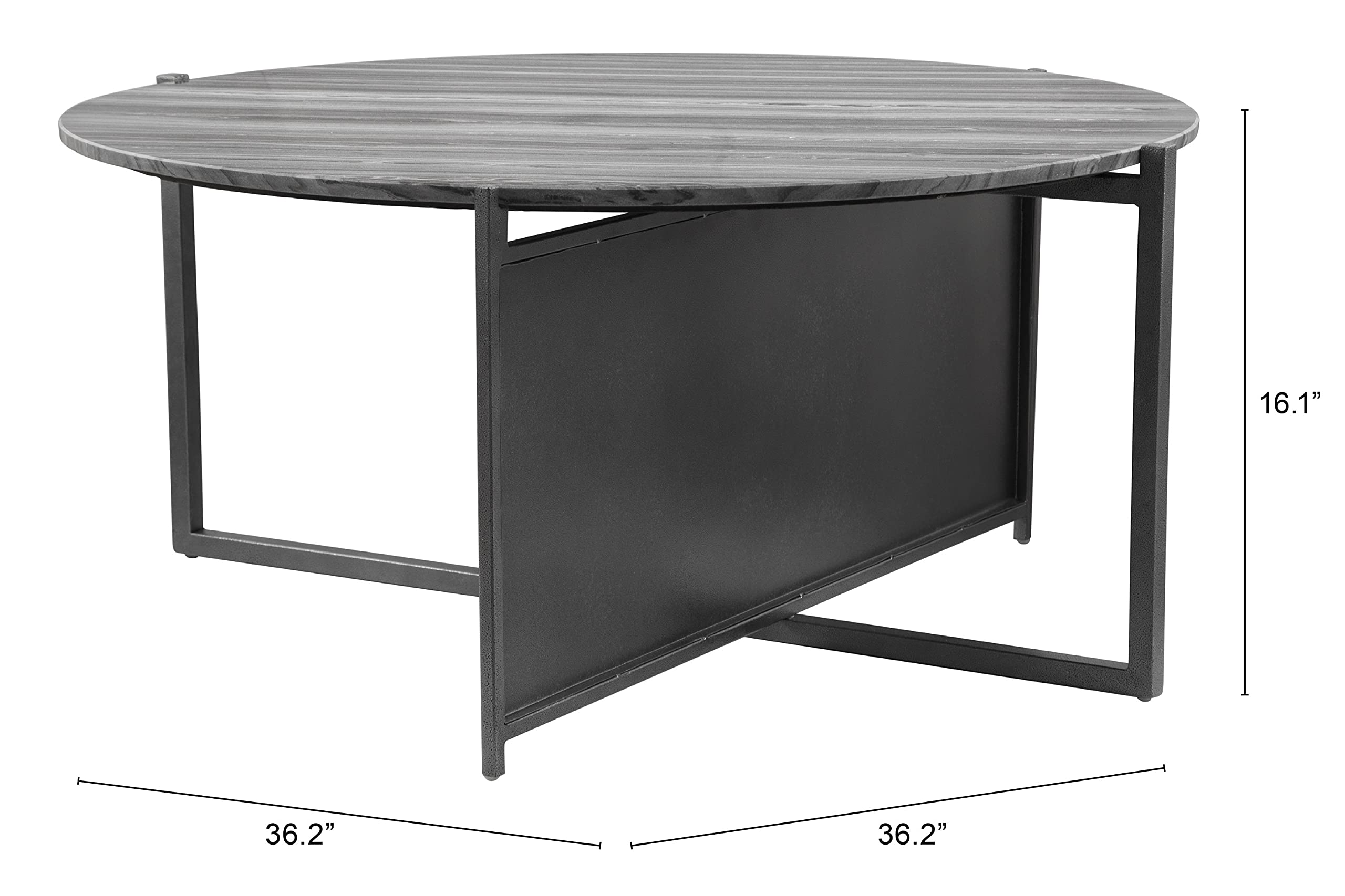 Modern Zuo McBride Coffee Table in Gray & Black - Stylish Living Room Centerpiece for Home & Office Decor