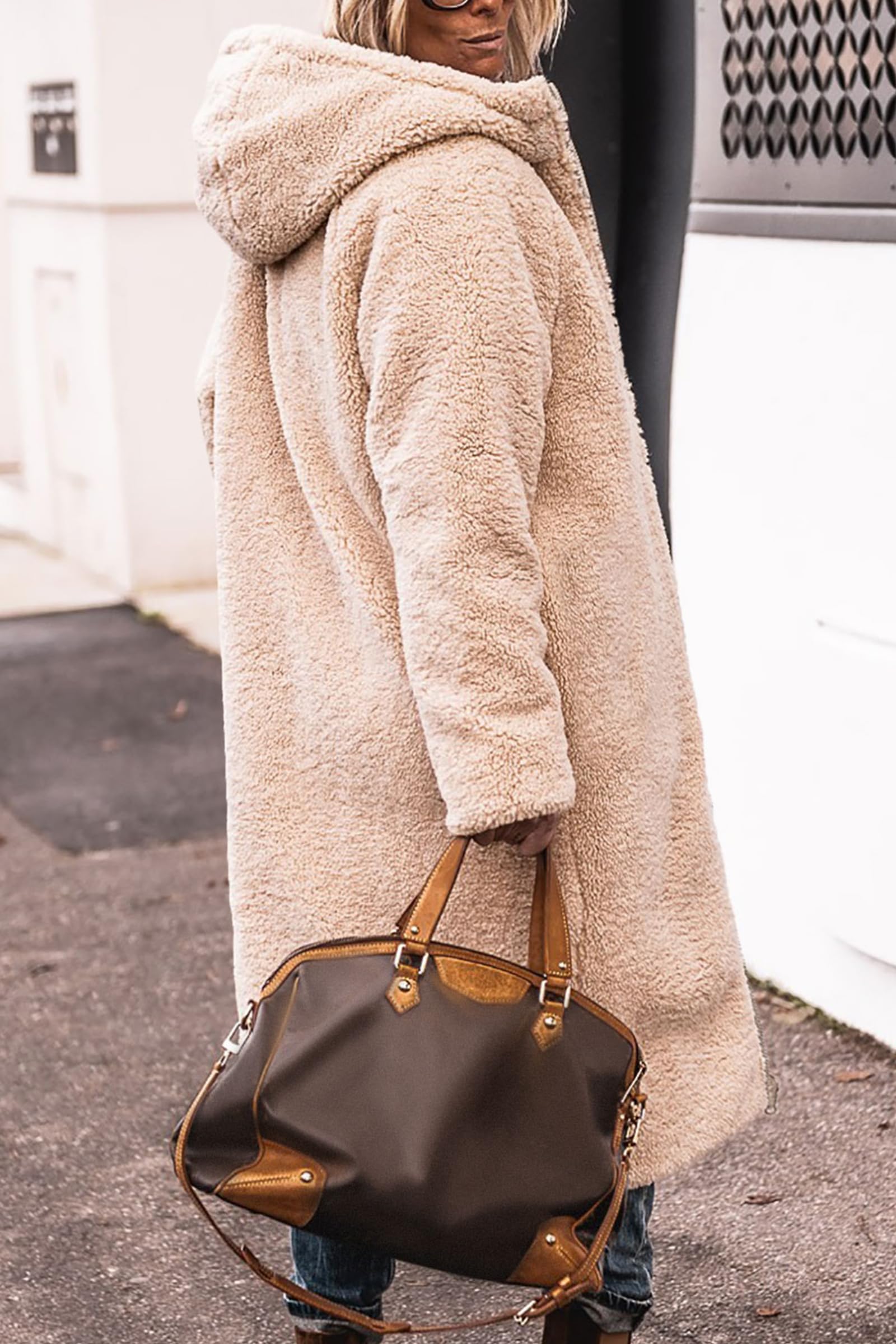 PRETTYGARDEN Women's Oversized Shearling Fleece Long Winter Coat Jacket - Warm Fashion Outerwear for Cold Weather, Street Style & Daily Commute