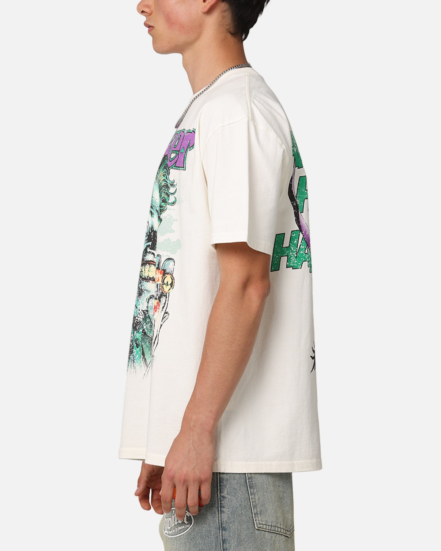 American Thrift DC Batman vs Joker Graphic Heavyweight T-Shirt - Off White | Superhero Comic Fan Gift, Cosplay & Casual Streetwear
