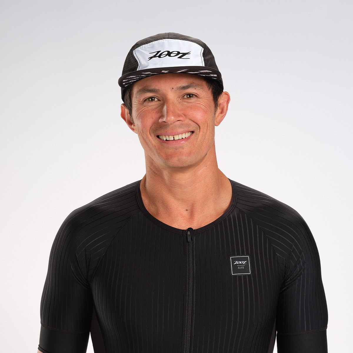 Unisex Tech 5 Panel Hat for Men & Women - Black & White Adjustable Snapback Cap - Perfect for Outdoor Sports, Running, Hiking & Casual Wear