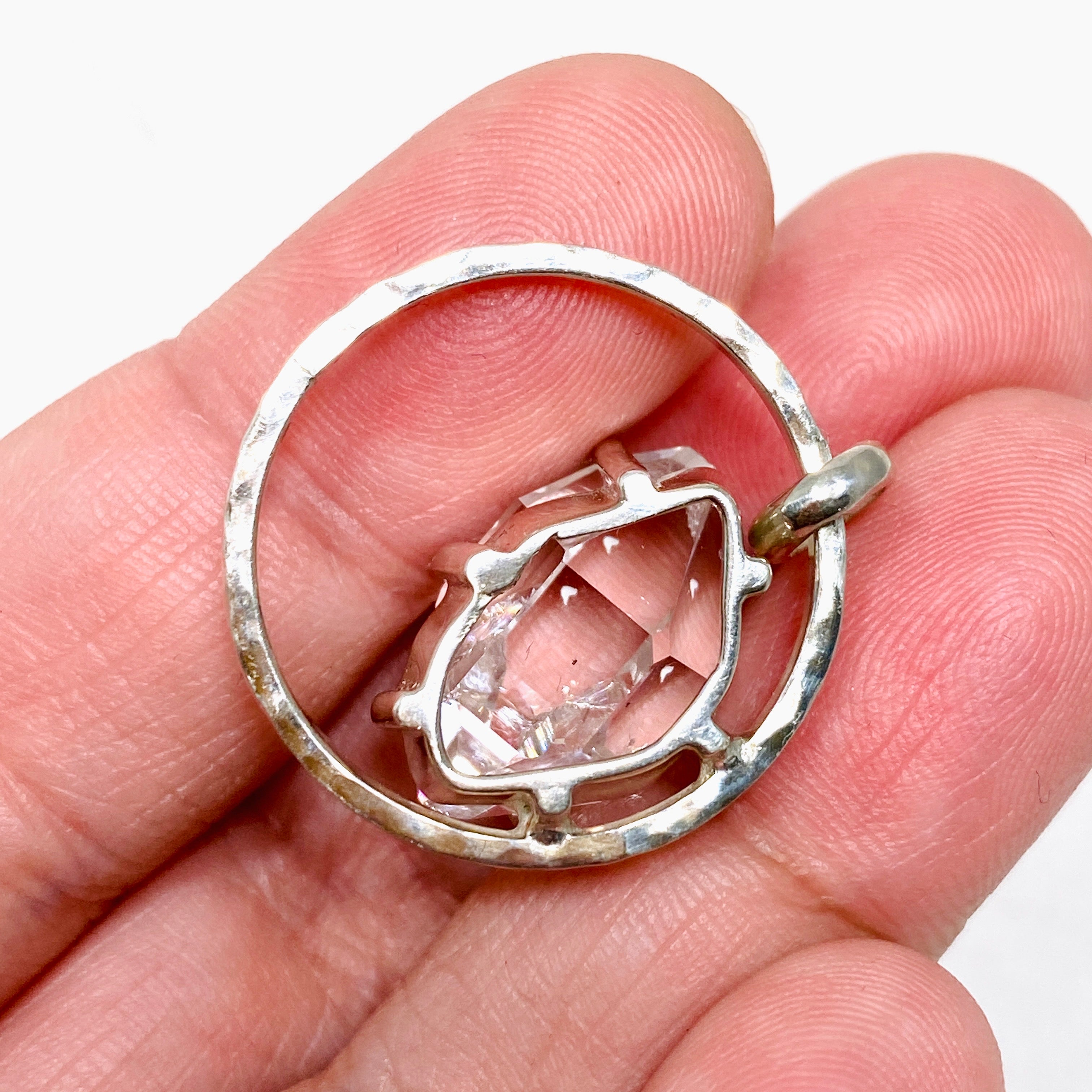Natural Herkimer Diamond Pendant Necklace - 925 Sterling Silver Jewelry for Women - Healing Crystal Gift for Meditation & Energy Work