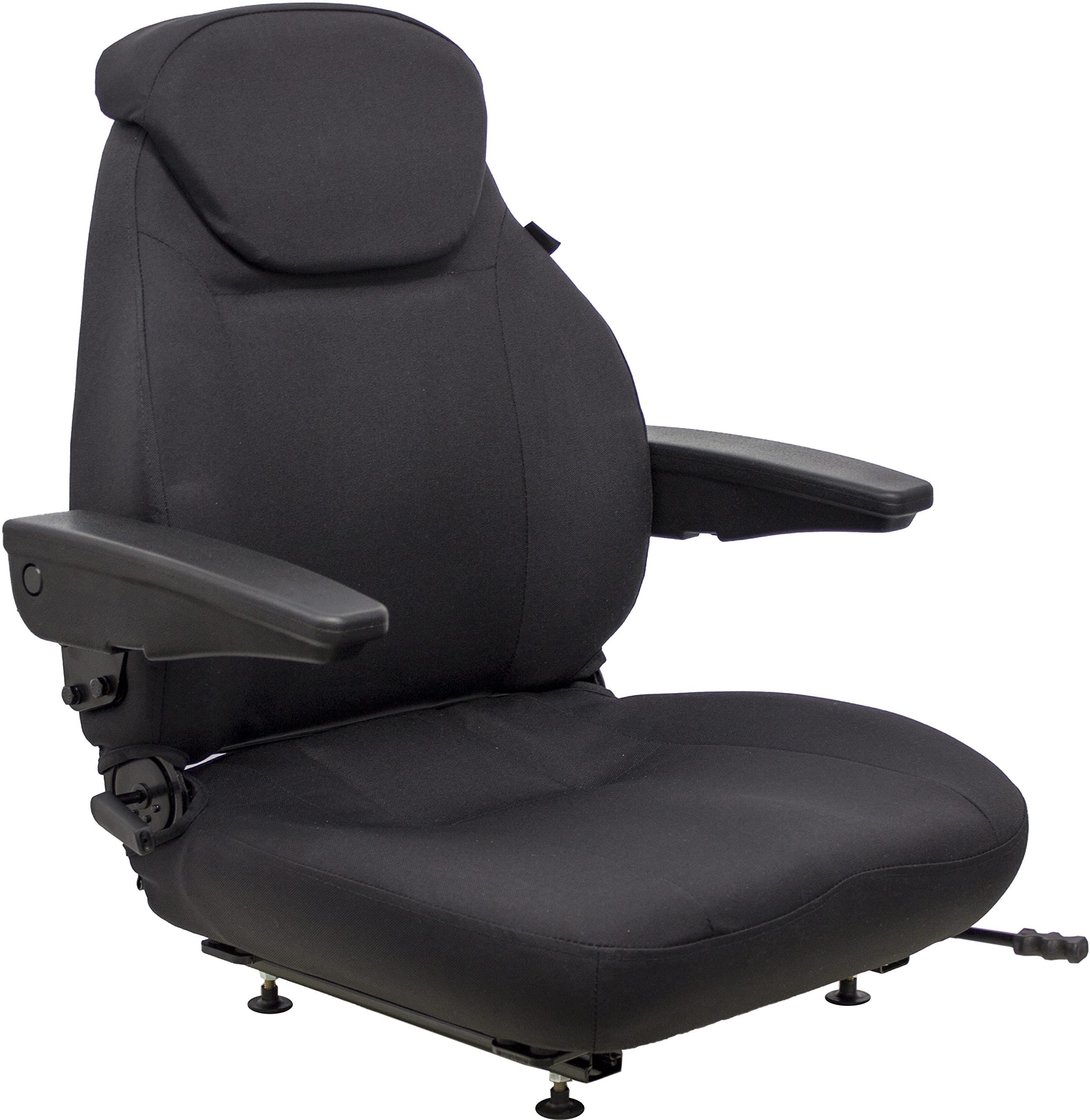 Universal Tractor Seat KM 440 with Adjustable Slide Rails - Heavy Duty Black Replacement Seat for John Deere, Kubota & Farm Tractors - Perfect for Farming, Landscaping & Outdoor Equipment