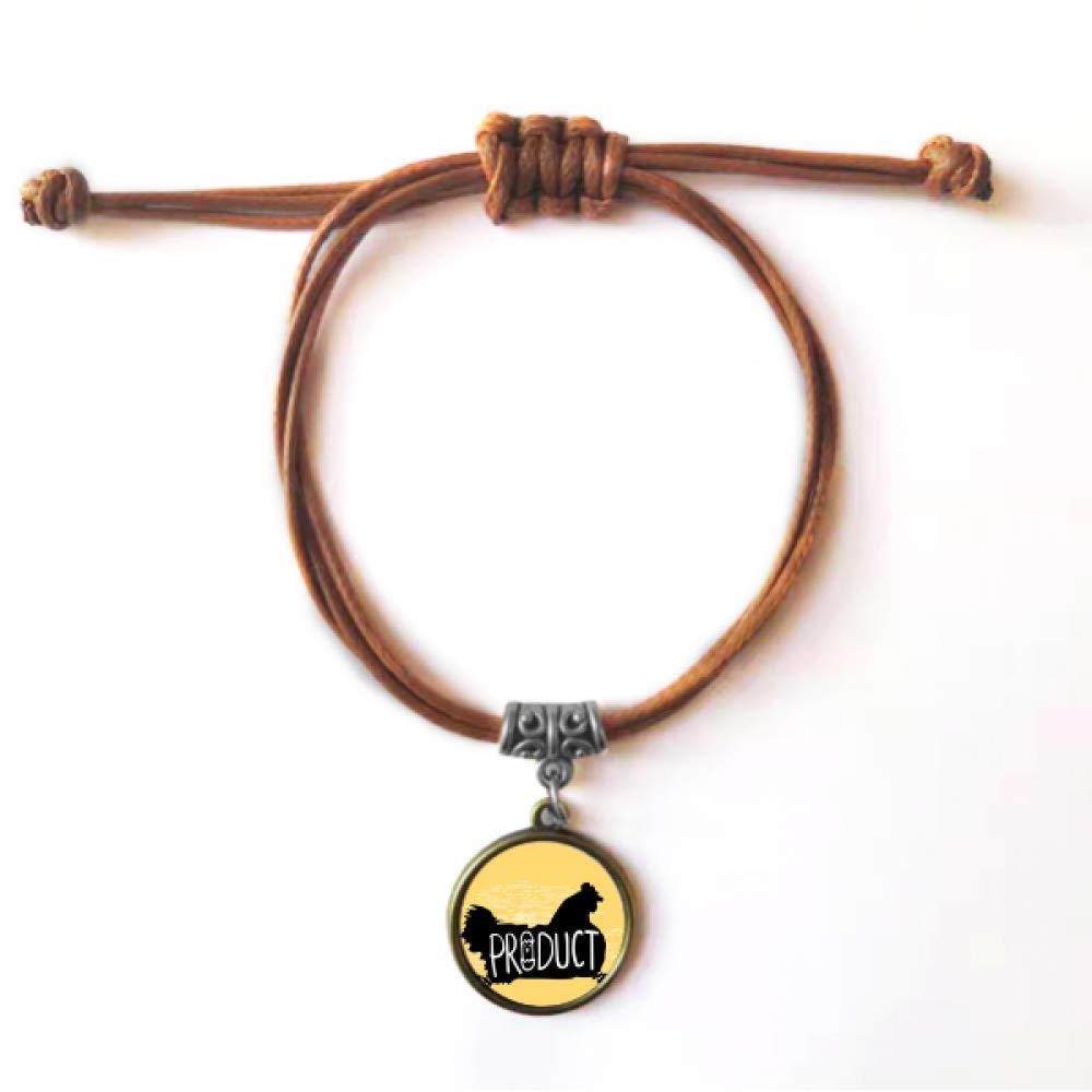 Black Leather Animal Outline Bracelet - Natural Hide Rope Wristband Jewelry for Women & Men - Perfect Gift for Nature Lovers, Boho Style Accessory for Outdoor Adventures & Casual Wear