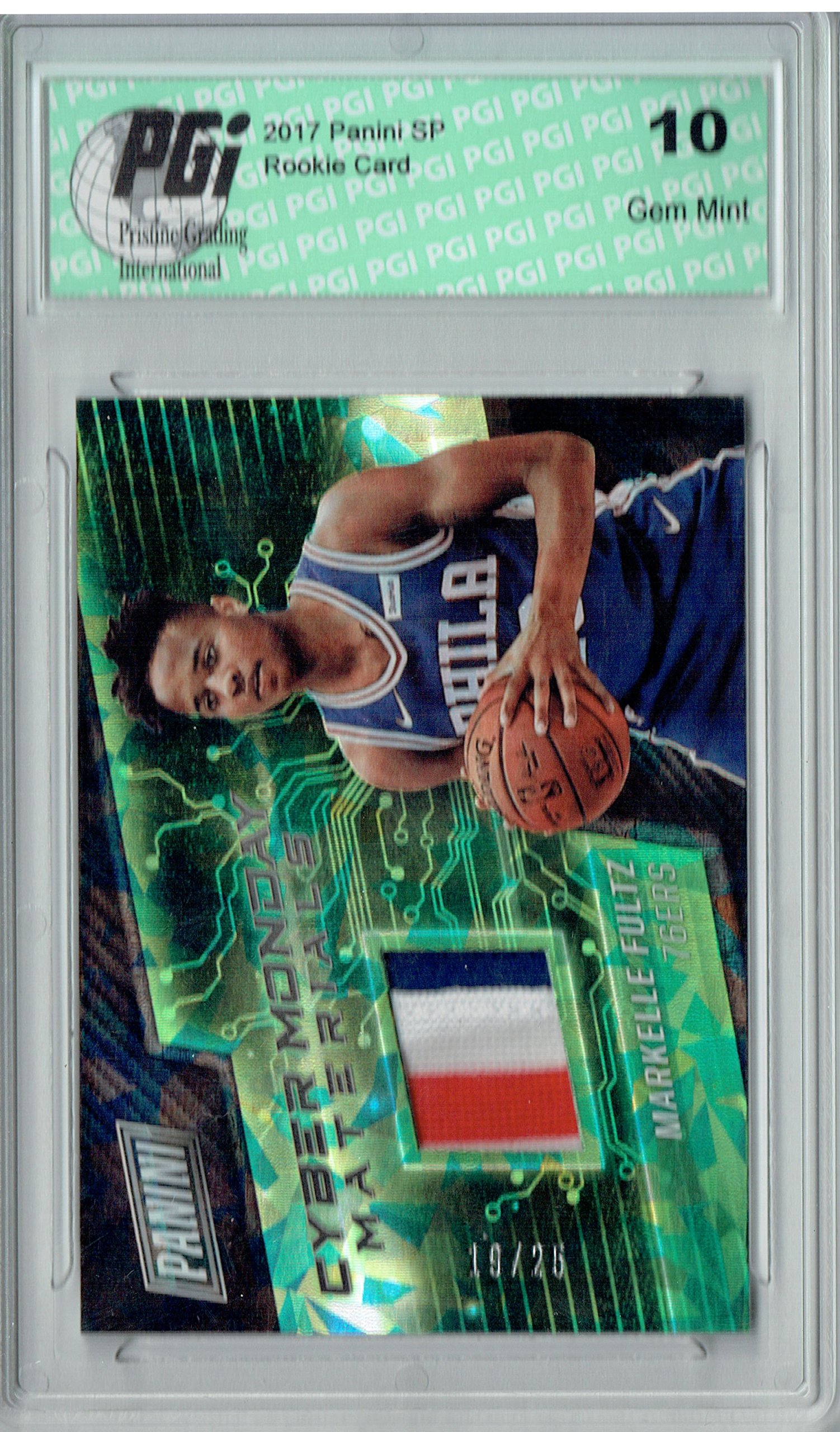 2017 Panini Markelle Fultz MF Rookie Card #25 Cracked Ice Patch - PGI 10 Graded | Basketball Collectible for Fans & Investors | Perfect for Display, Gifts, and Sports Memorabilia Collections