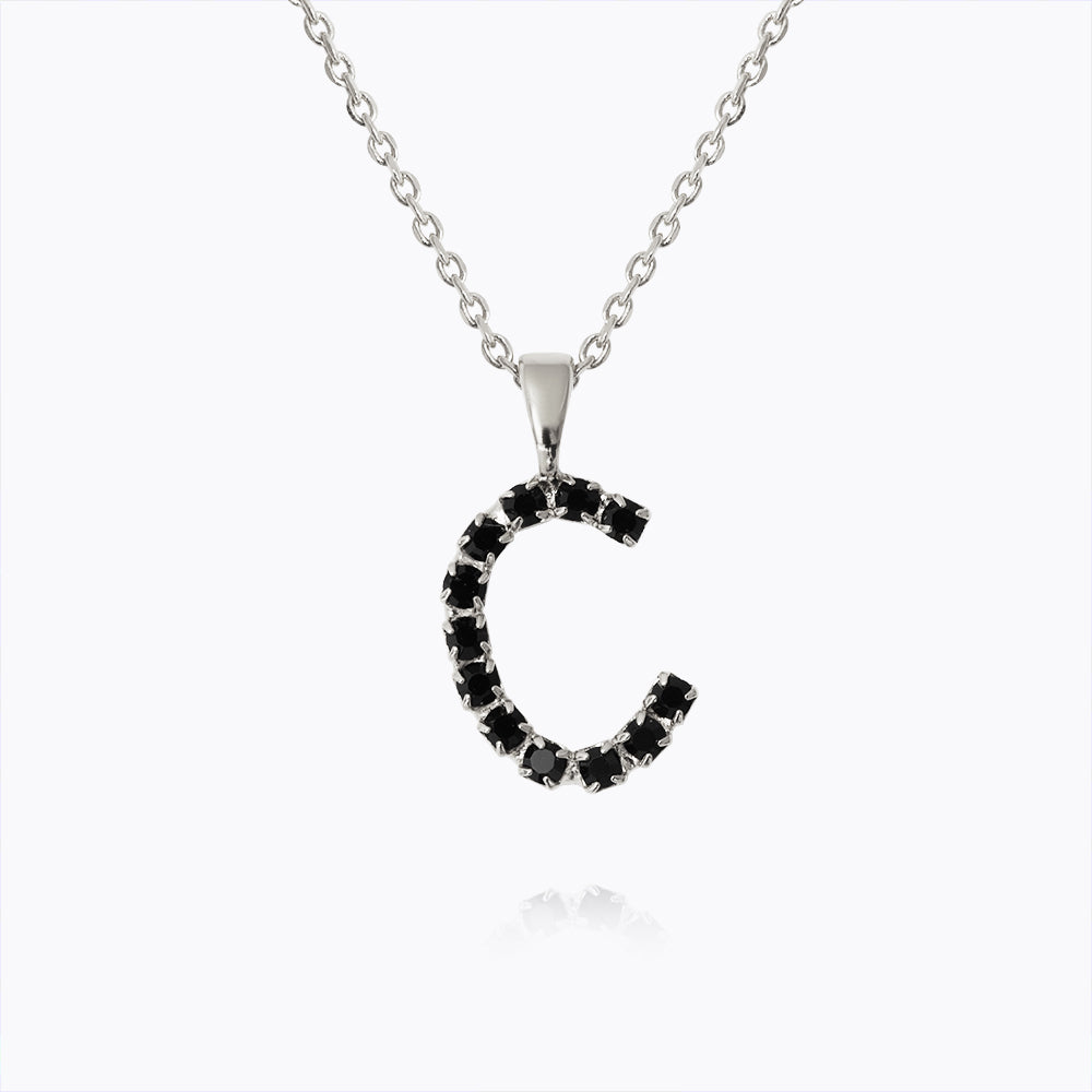 Personalized Mini Letter Necklace - Black Gold Plated Initial Pendant for Women | Gift for Her, Birthday, Anniversary, Valentine's Day | Layering Jewelry, Everyday Wear, Special Occasions