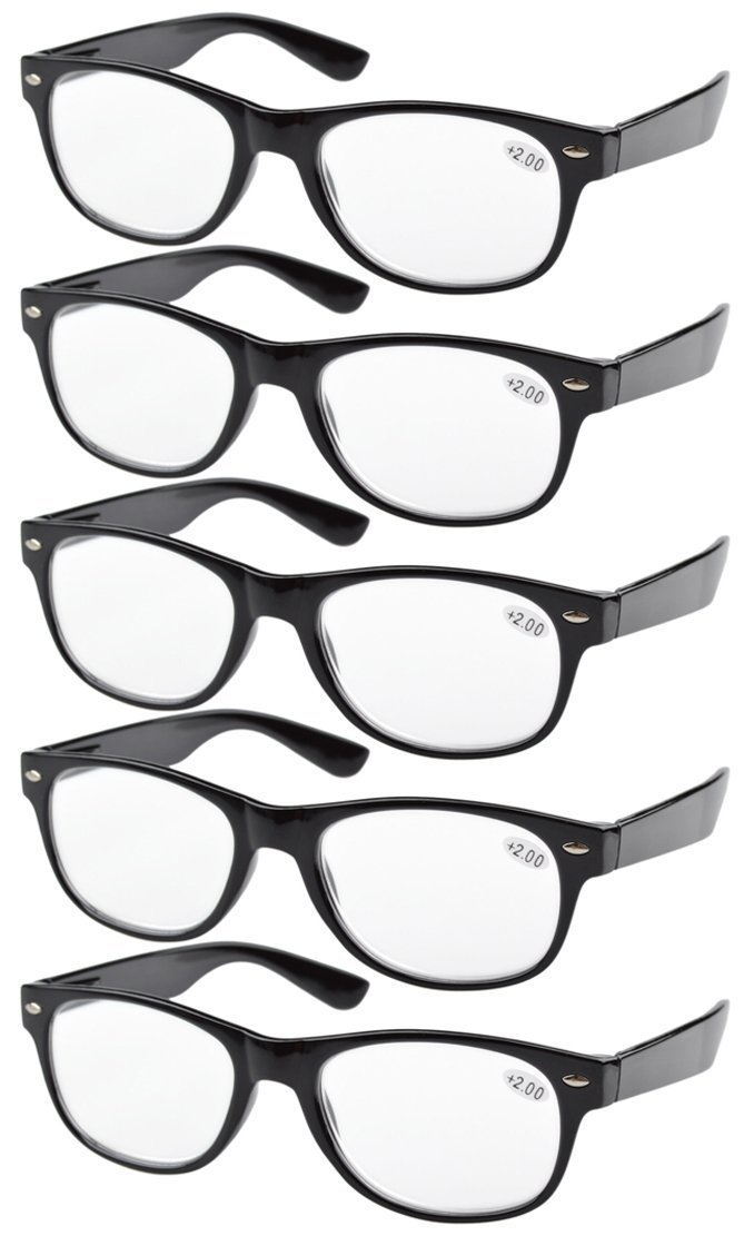 Eyekepper Classic 80's Style Reading Glasses for Women - 5 Pairs Set with UV Protection Readers & Fashion Sunglasses | Perfect for Reading, Computer Use, and Outdoor Activities