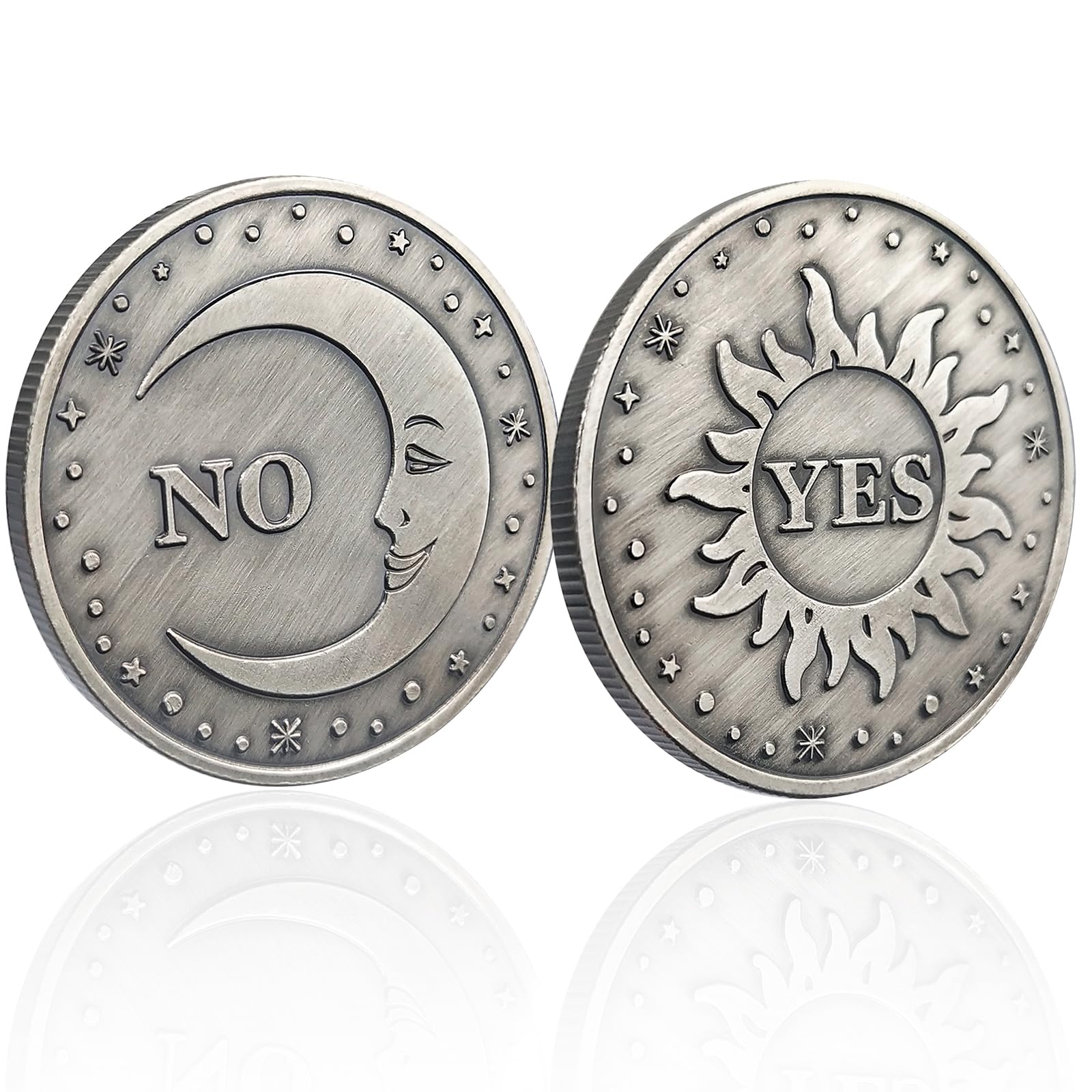 Yes No Coin - Flip Decision Maker Coin for Fun Choices - Novelty Destiny Coin with Sun & Moon Design - Perfect Gift for Women, Men, Couples - Great for Parties, Games, Office Decisions & Daily Life Dilemmas