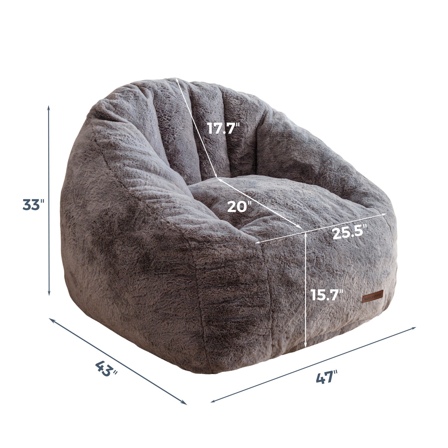 MAXYOYO Giant Bean Bag Chair - Oversized Faux Fur Shell Design with Premium Filler | Ultra Comfortable Lounge Chair for Living Room, Bedroom, Game Room & Dorm