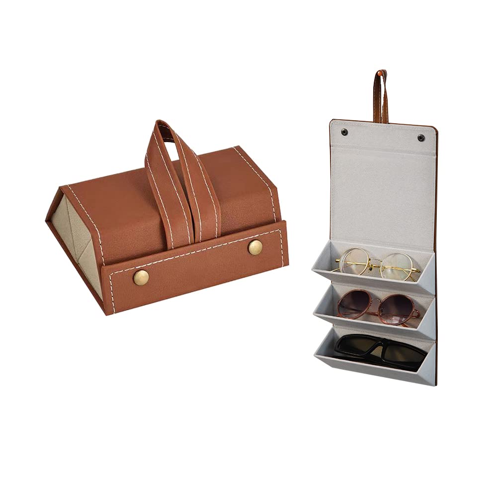 Premium Sunglasses Organizer Case - Travel Sunglasses Storage Holder for Men & Women | Durable Eyeglass Organizer for Car, Office, Beach & Vacation Travel Accessories