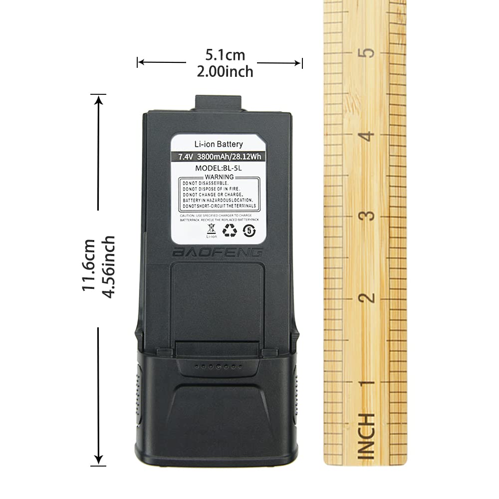 7.4V 3800mAh High Capacity Replacement Battery for BaoFeng GT-3/GT-3TP/GT3/GT3TP/Mark-II/III Walkie Talkies - Long Lasting Power for Outdoor Adventures, Emergency Communication & Security Work