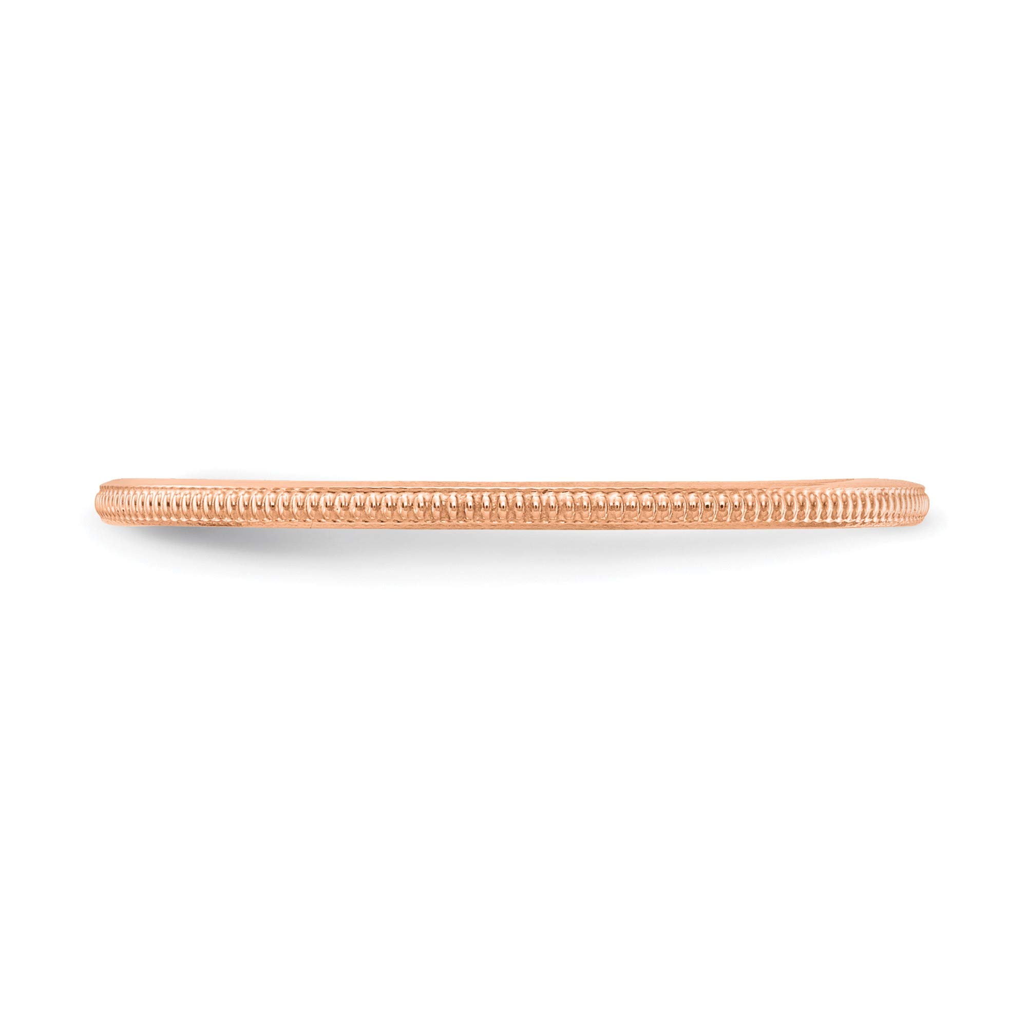 10K Rose Gold 1.2mm Milgrain Stackable Wedding Band Ring - Size 8.5 - Perfect for Stacking, Anniversary Gifts & Everyday Elegance