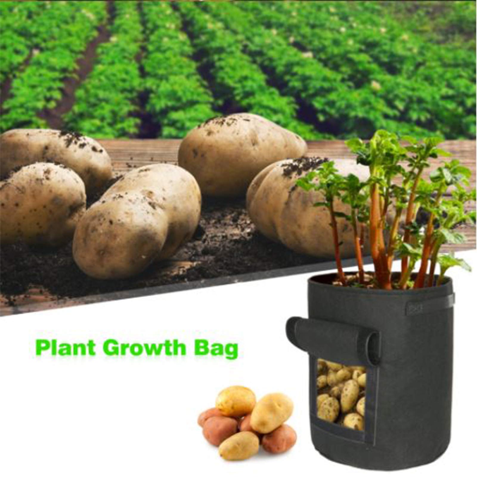 5 Pack Heavy Duty Reusable Potato Planter Bags - Thickened Non-Woven Fabric Grow Pots for Tomatoes, Vegetables & Garden Plants | Perfect for Patio, Balcony & Small Space Gardening