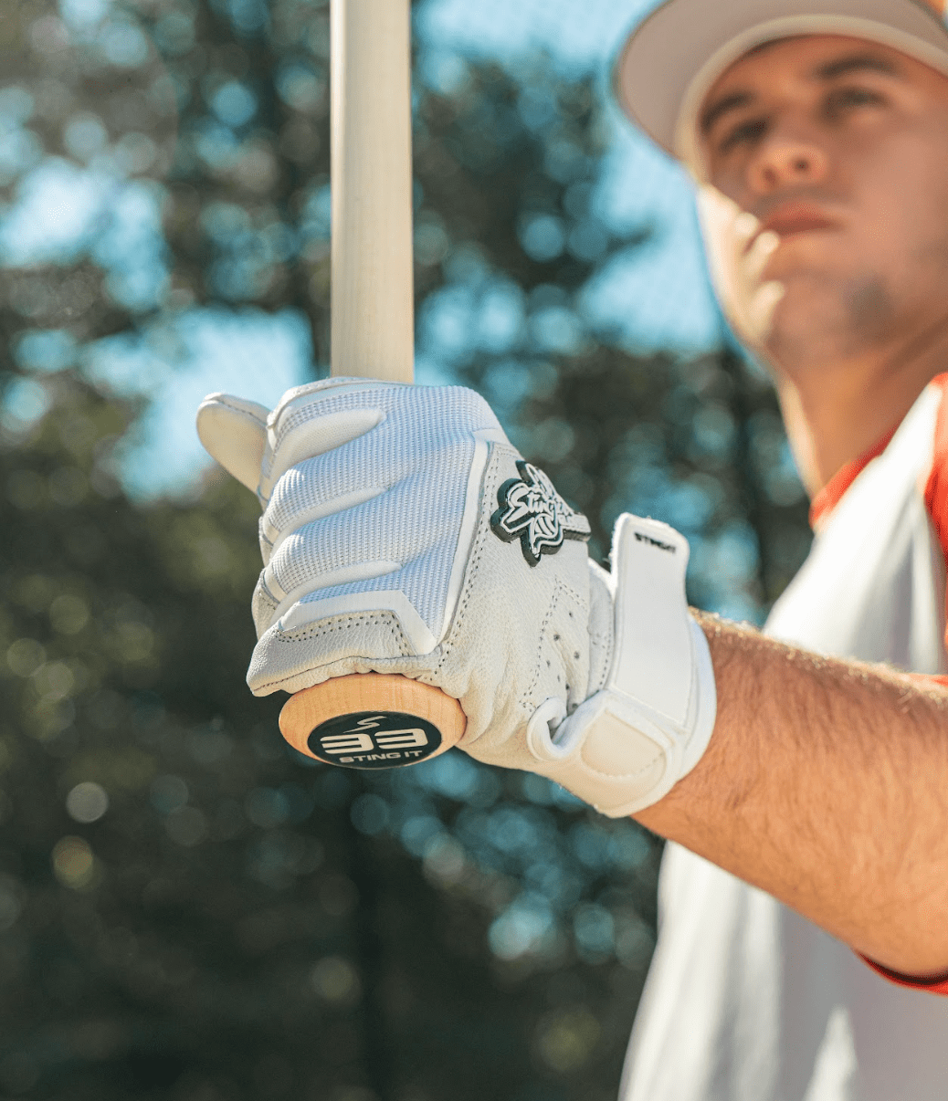 Sting Squad Baseball Batting Gloves - White | Breathable & Grip-Enhanced for Baseball, Softball & Training | Perfect for Hitting, Fielding & Practice Sessions
