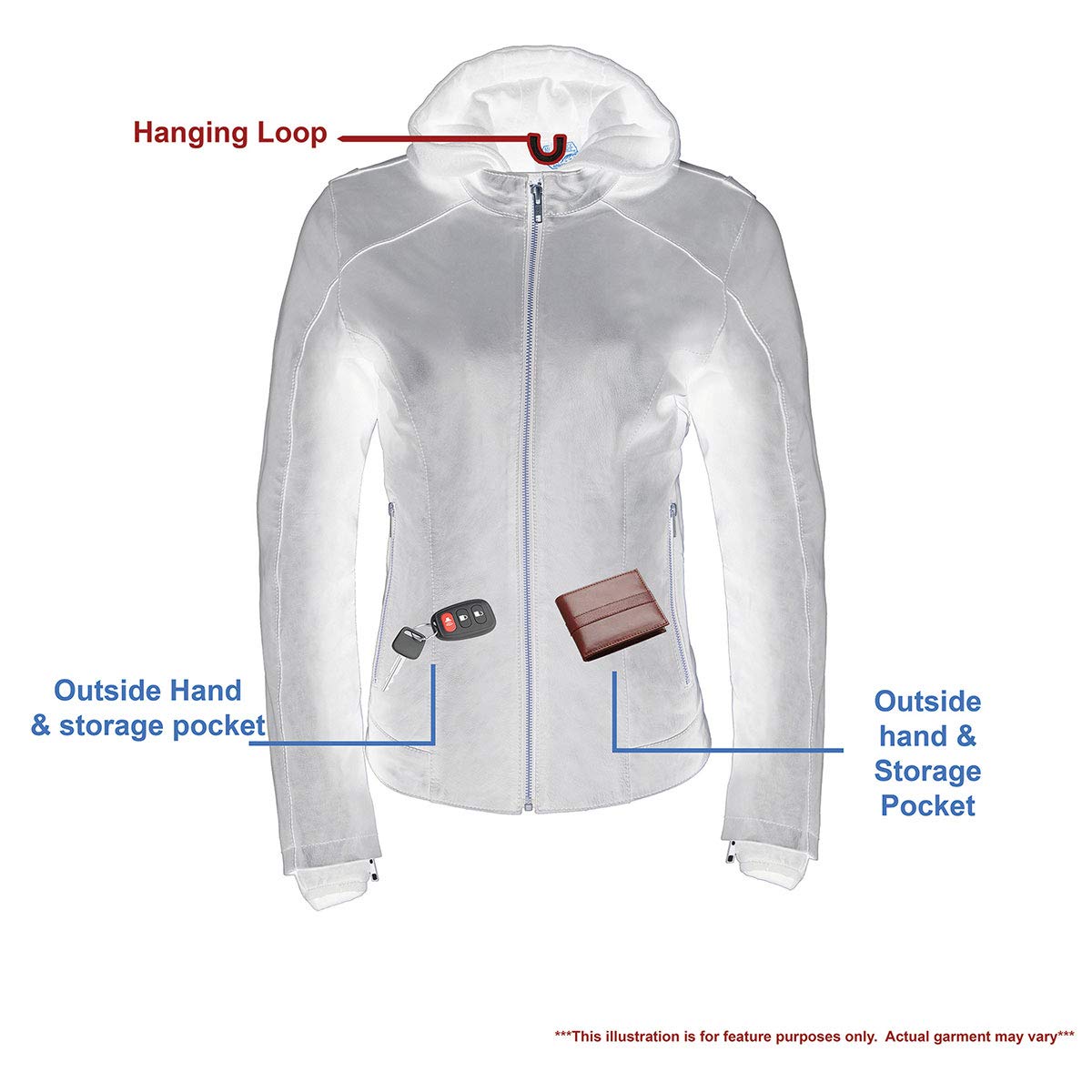 Milwaukee Leather MPL2746 Women's Lightweight Hoodie Textile Scuba Jacket with Purple Wings - Waterproof Windbreaker Motorcycle Riding Jacket for Women, Perfect for Outdoor Adventures & Casual Wear