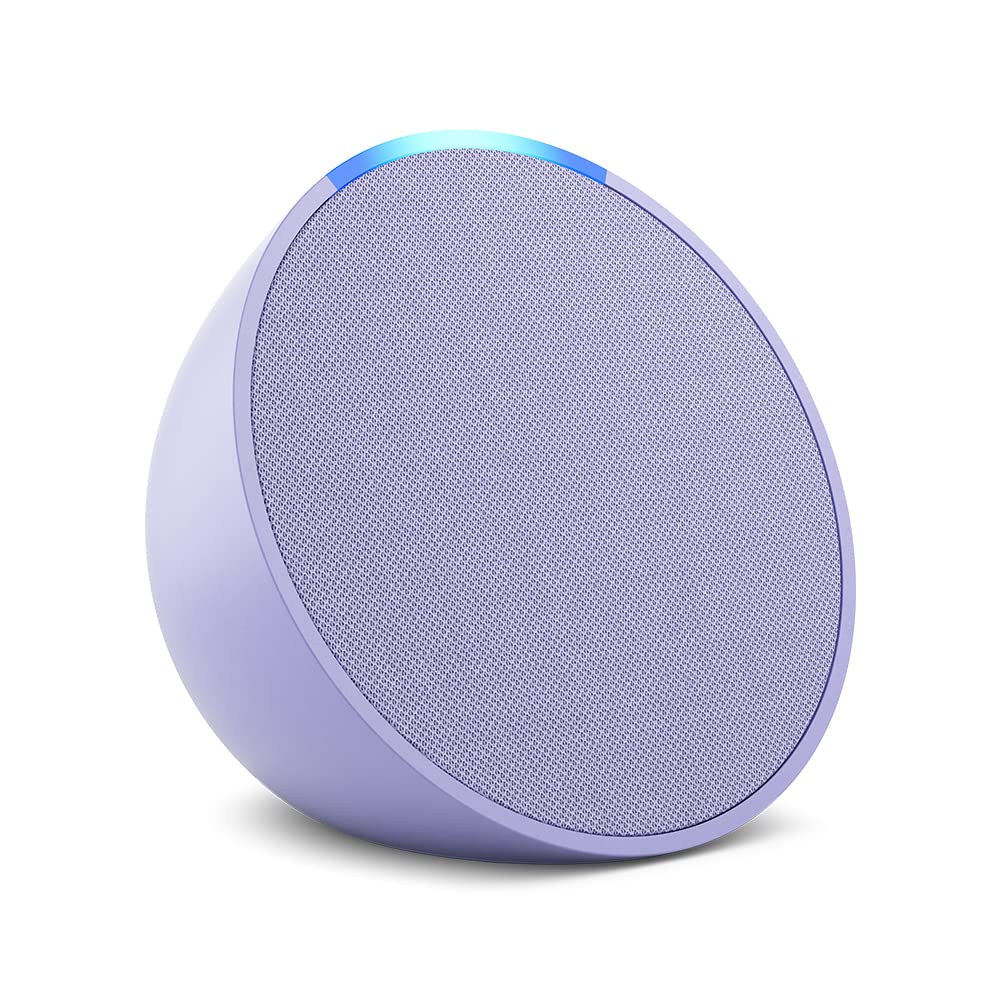 Echo Pop Smart Speaker with Alexa | Compact Bluetooth & Wi-Fi Speaker with Rich Sound | Lavender | Perfect for Bedroom, Kitchen & Small Spaces