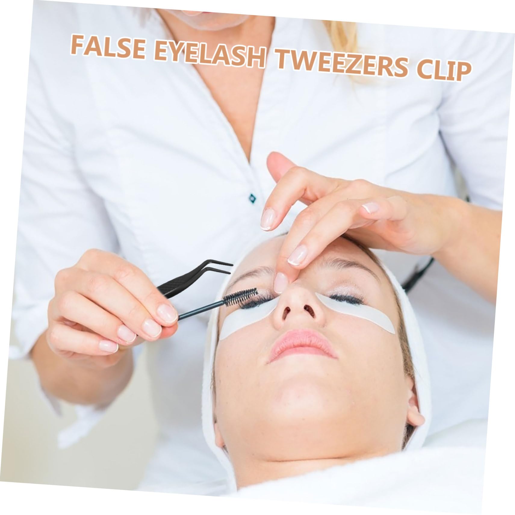 FOMIYES Mini Stainless Steel Eyelash Applicator Tool - Precision Curved Tip Tweezers for False Lashes & Extensions | Easy Lash Application | Perfect for Professional Makeup & Home Use