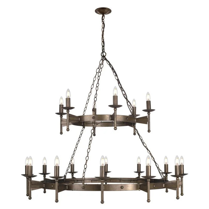 Cromwell Old Bronze Light Chandelier - 12LT & 18LT Crystal Ceiling Fixture for Dining Room & Bedroom Decor