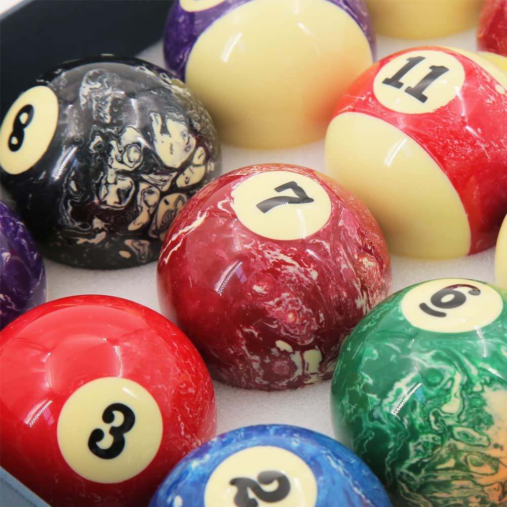 Professional 2-1/4 Inch Billiard Ball Set - 16 Pool Balls for Tournament & Home Game Tables - Perfect for 8-Ball, 9-Ball & Snooker Games