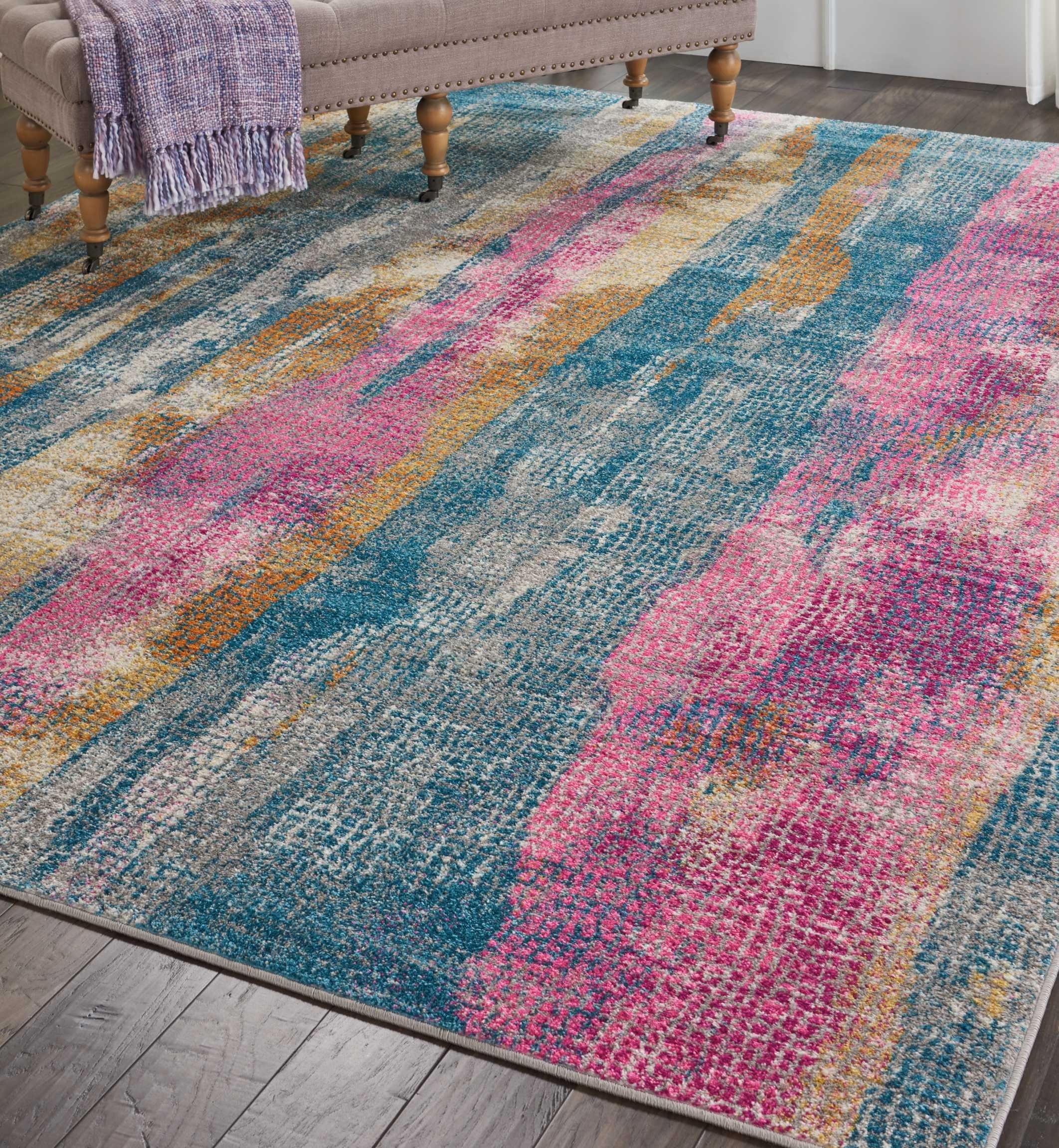 Nourison Passion Bohemian Grey/Multicolor 8' x 10' Area Rug - Easy to Clean, Non-Shedding, Soft & Durable - Perfect for Bedroom, Living Room, Dining Room & Kitchen Decor (8x10)