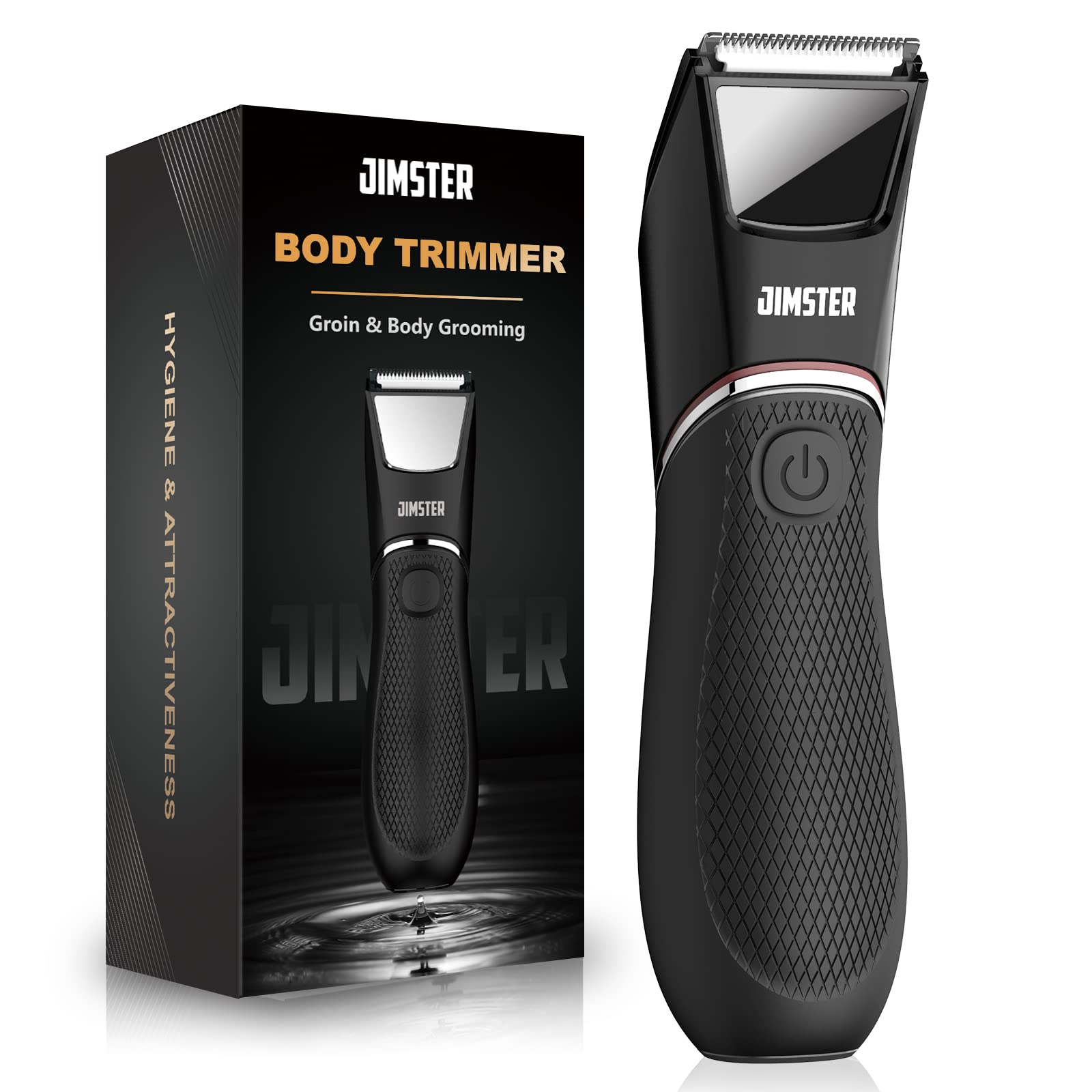 Men's Body Trimmer - Electric Groin & Pubic Hair Clipper with Ceramic Blades | No Nicks, No Cuts | Waterproof Wet/Dry Use | Cordless with LED Light & Mirror | Perfect for Travel, Gym & Home Grooming