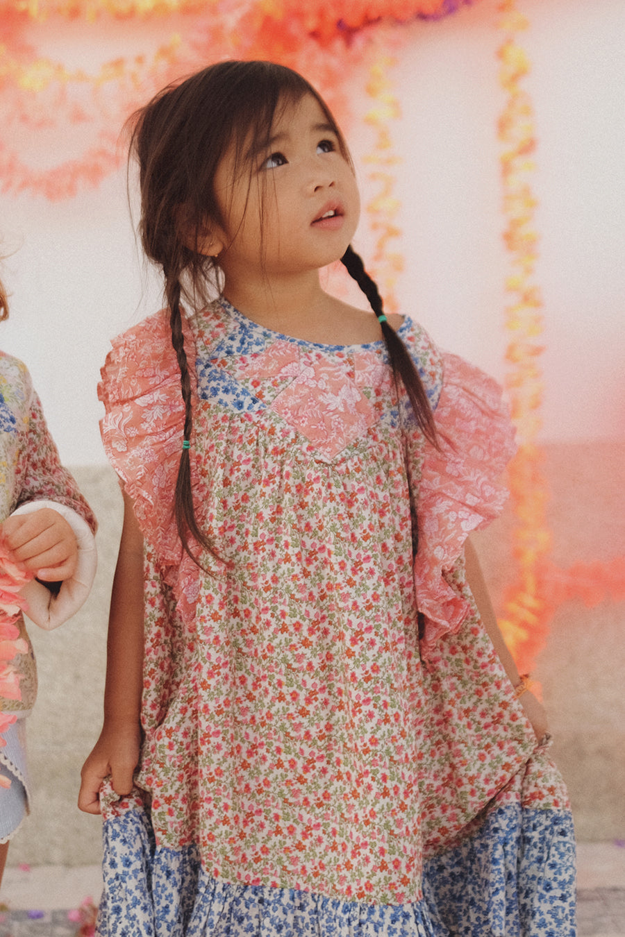 Louise Misha Jyoti Girls Dress - Elegant Floral Print Summer Dress for Toddler & Kids - Perfect for Birthday Parties, School Events & Family Outings
