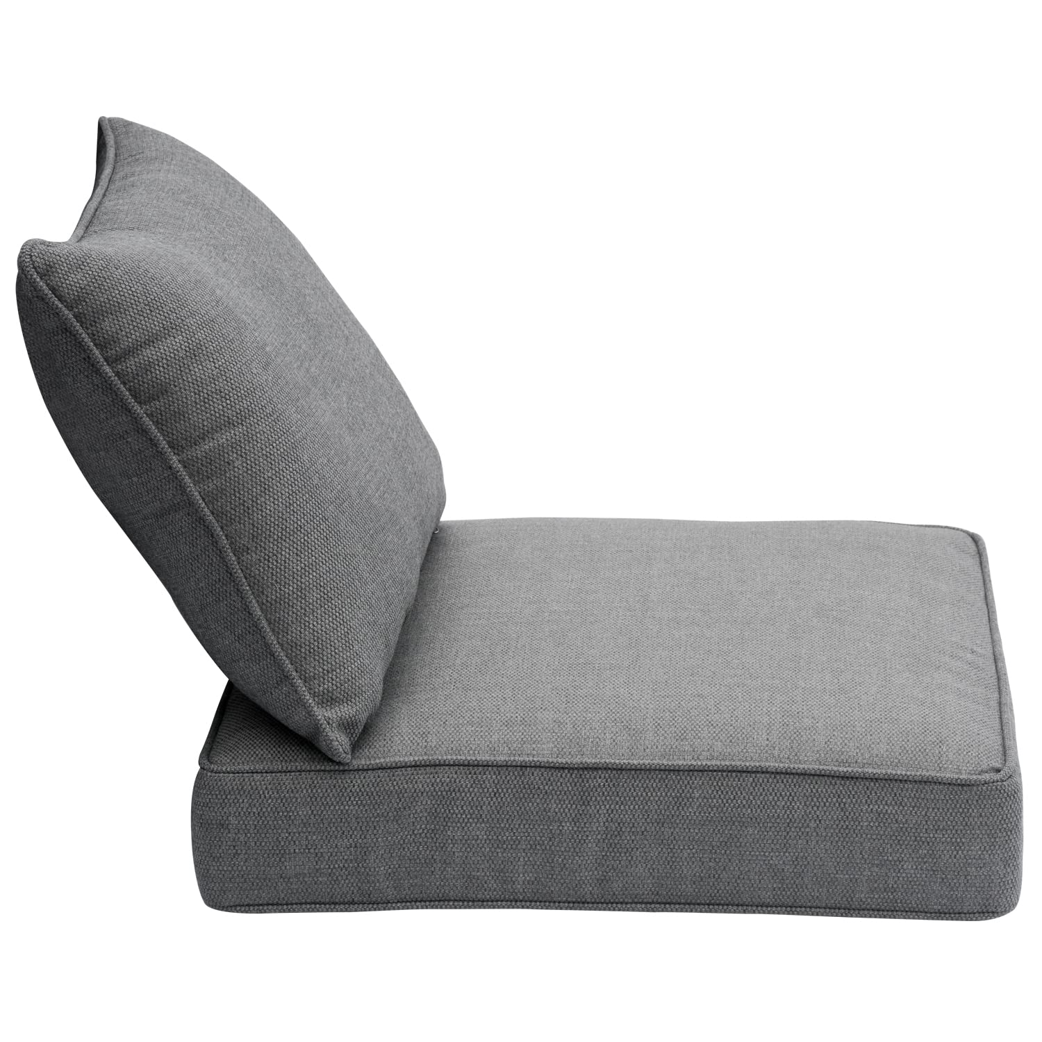HOOOWOOO 24x24x5 Inch Thick Outdoor Patio Seat Cushions Set - Weather Resistant Olefin Fabric with Zipper - Dark Gray Sofa Cushions for Loveseat, Garden, Deck, and Poolside Relaxation