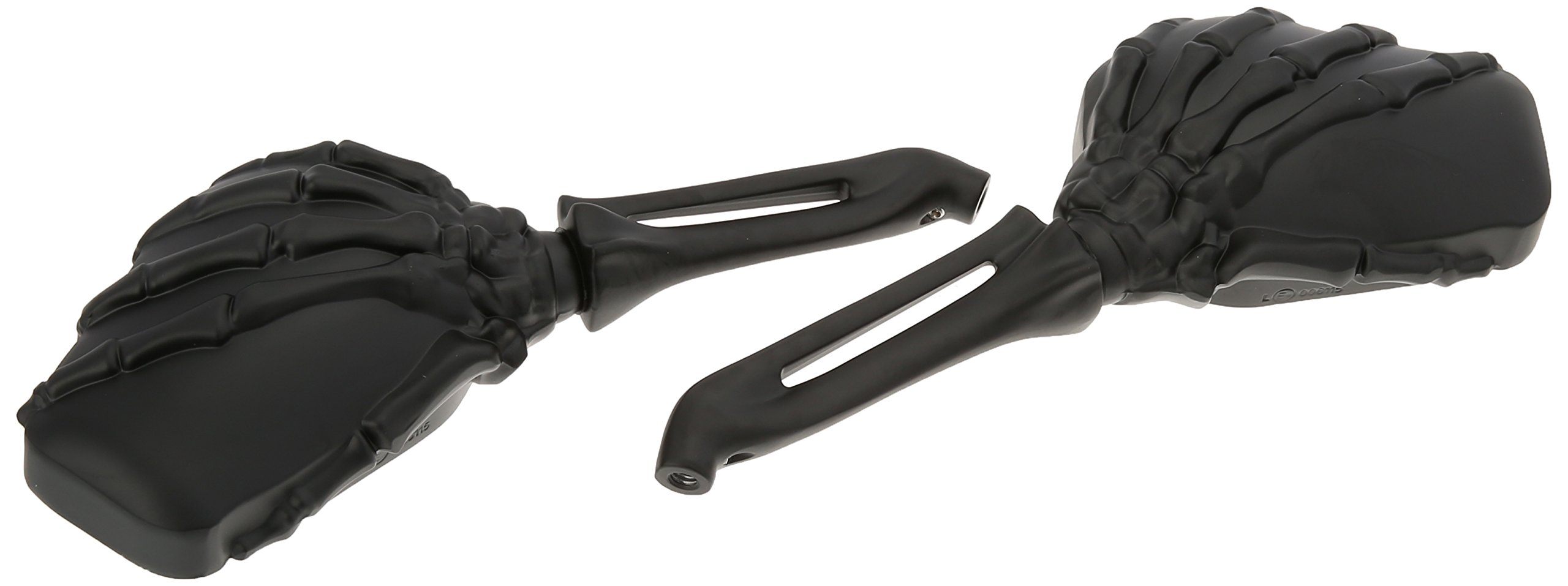 Kuryakyn 1758 Motorcycle Skeleton Hand Rear View Side Mirrors - Black Stems & Heads (1 Pair) | Cruiser & Chopper Handlebar Accessories for Enhanced Safety & Style