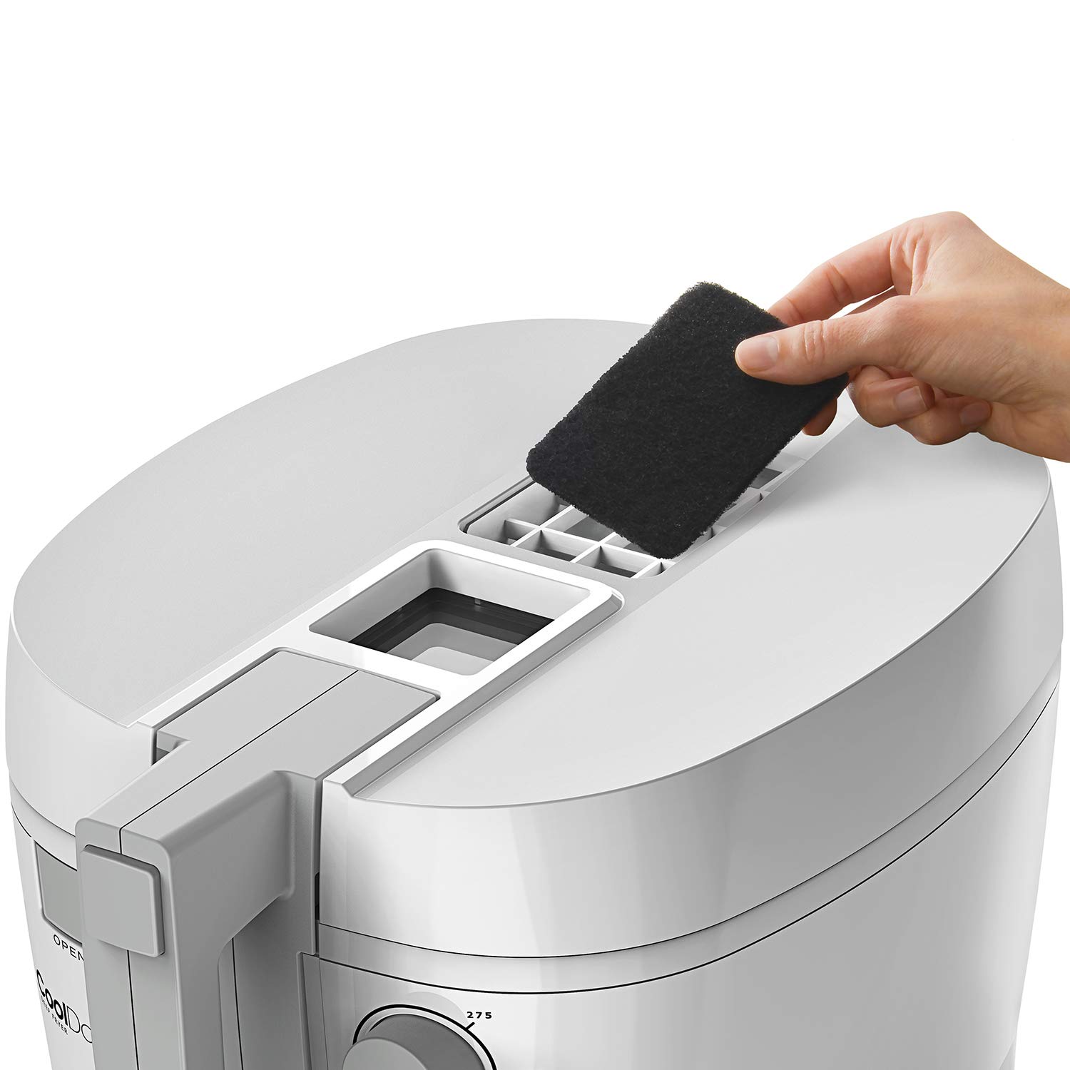 Presto 05443 CoolDaddy Cool-Touch Deep Fryer - White - Safe & Easy Home Cooking for Fried Chicken, French Fries & More