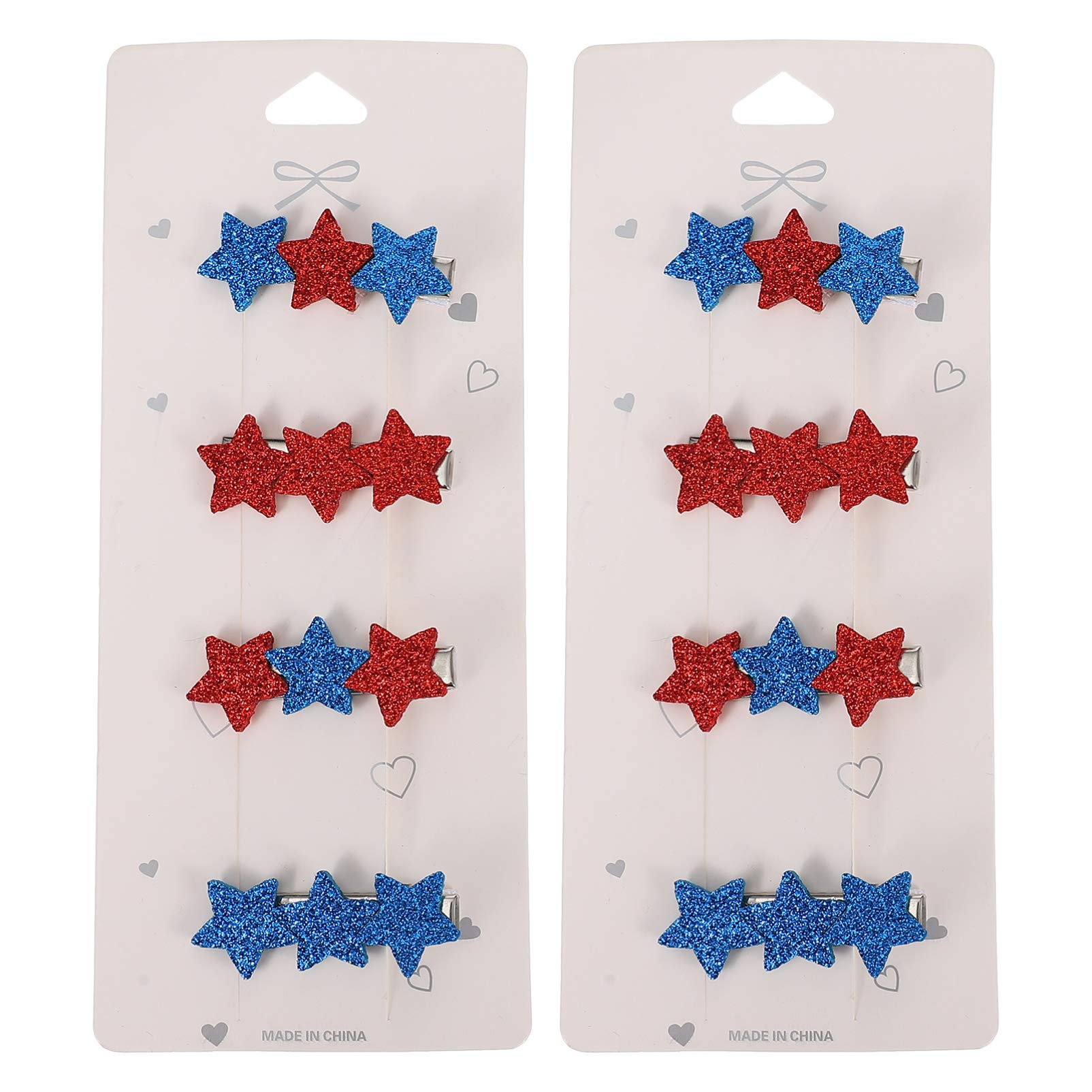 Beaupretty 8Pcs Star Hair Clips - Cute Star Shaped Hair Pins for Girls, Women | Hair Accessories for Birthday Party, Daily Wear, Independence Day, Festival | Perfect Gift for Kids & Teens (5X1.5X1.5CM) | Great for School, Cosplay, Photo Shoots & Special Occasions
